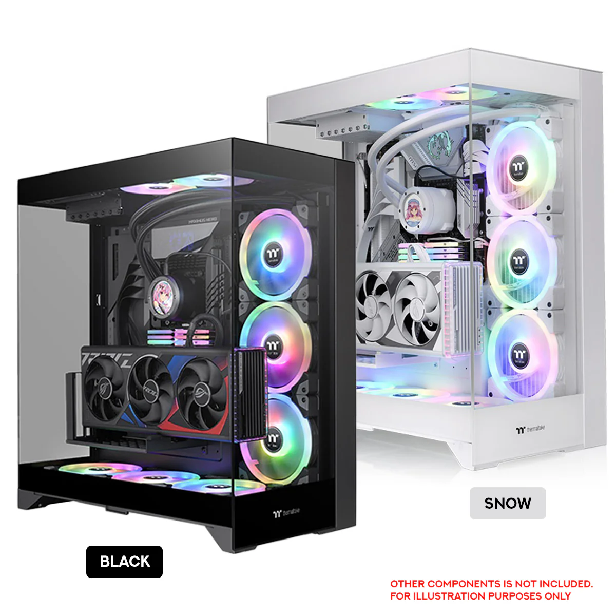Thermaltake CTE E550 Tempered Glass Dual Chamber Mid Tower Case (Black, Snow)