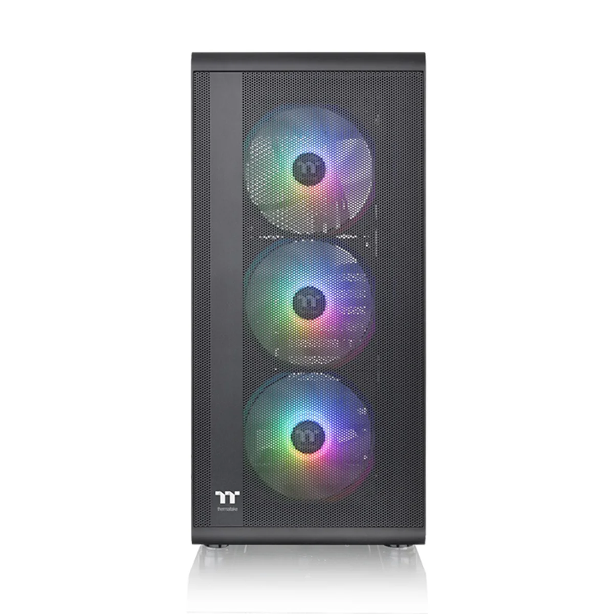 Thermaltake S200 TG RGB Mid Tower 3mm Tempered Glass With 120mm RGB Lite Front Fans PC Case (Black, Snow) - Image 4