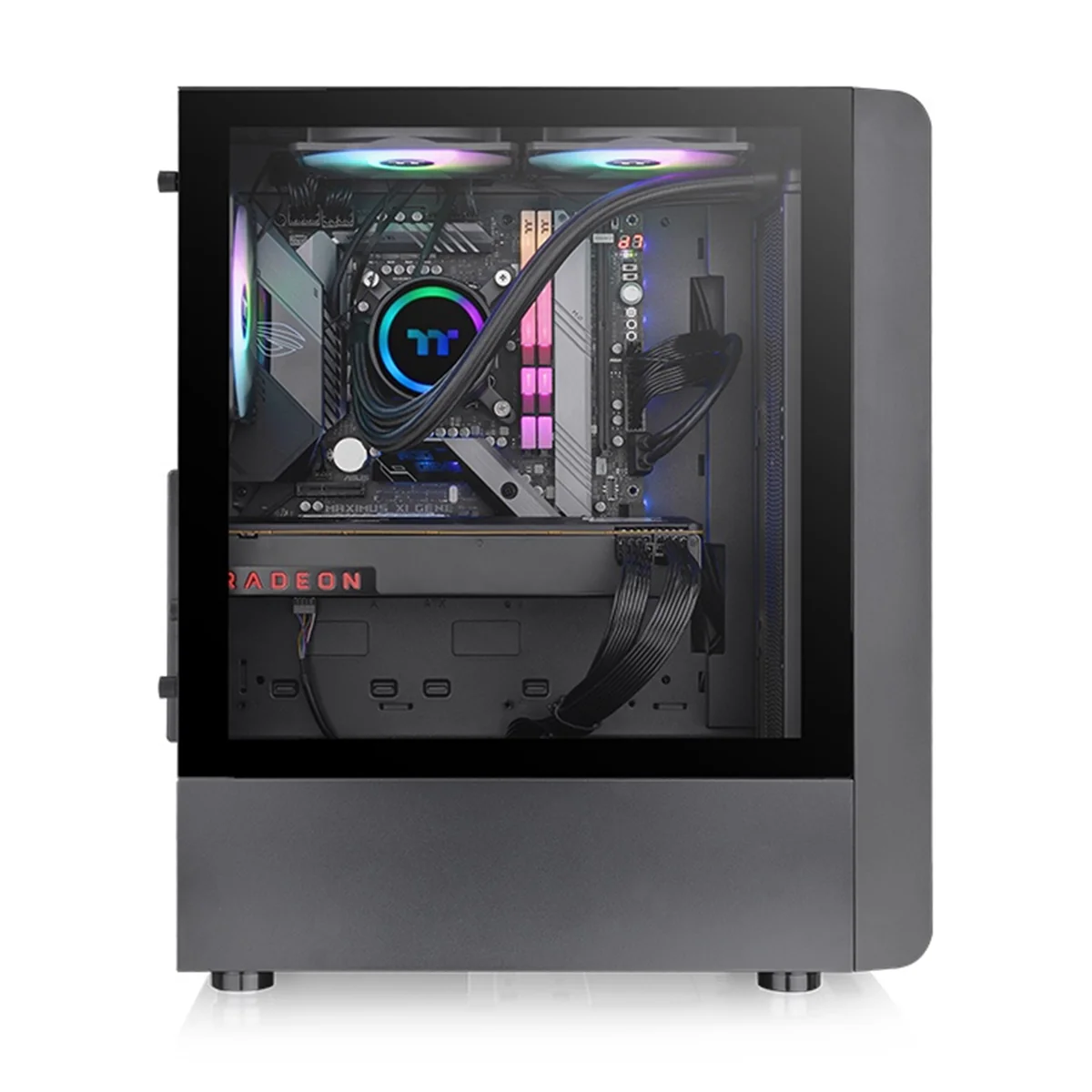 Thermaltake S200 TG RGB Mid Tower 3mm Tempered Glass With 120mm RGB Lite Front Fans PC Case (Black, Snow) - Image 5