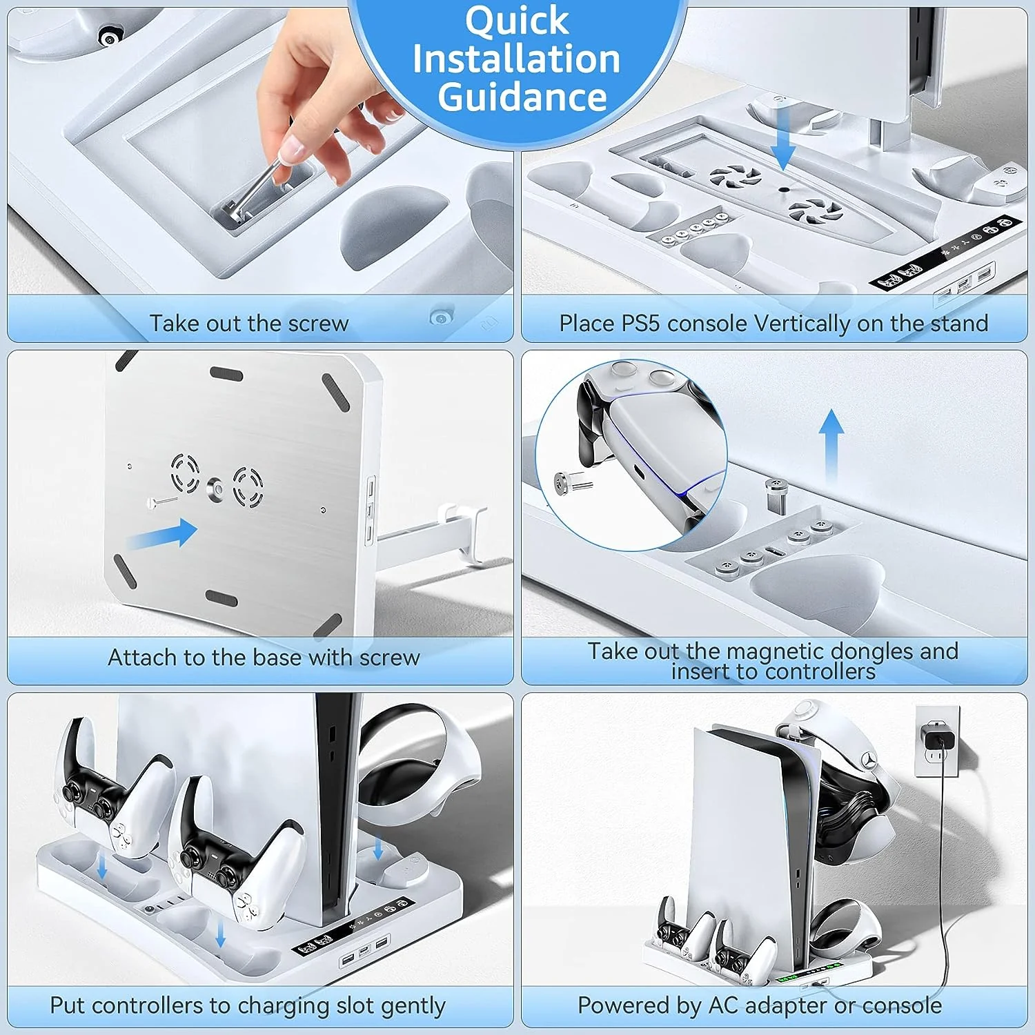 Tokluck PS5 PSVR2 Cooling Stand w/ Controller Charger & Headset Holder (TO-P5806) - Image 4