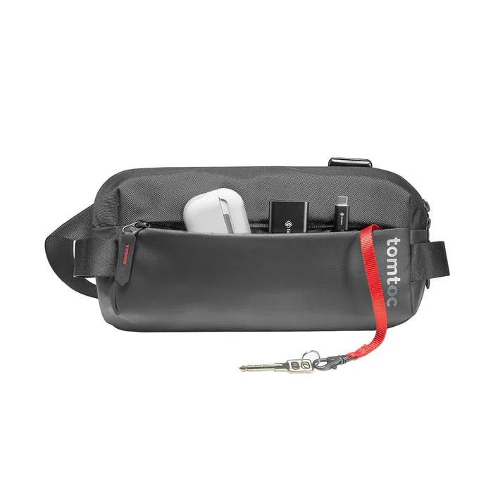 Tomtoc Explorer-T21 Sling Bag With Minimalist EDC Design - Small (Black, Light Gray, Olive Green, Space Grey, Inky Blue) (T21S1D1, T21S1G2, T21S1T1, T21S1G1, T21S1B1) - Image 8