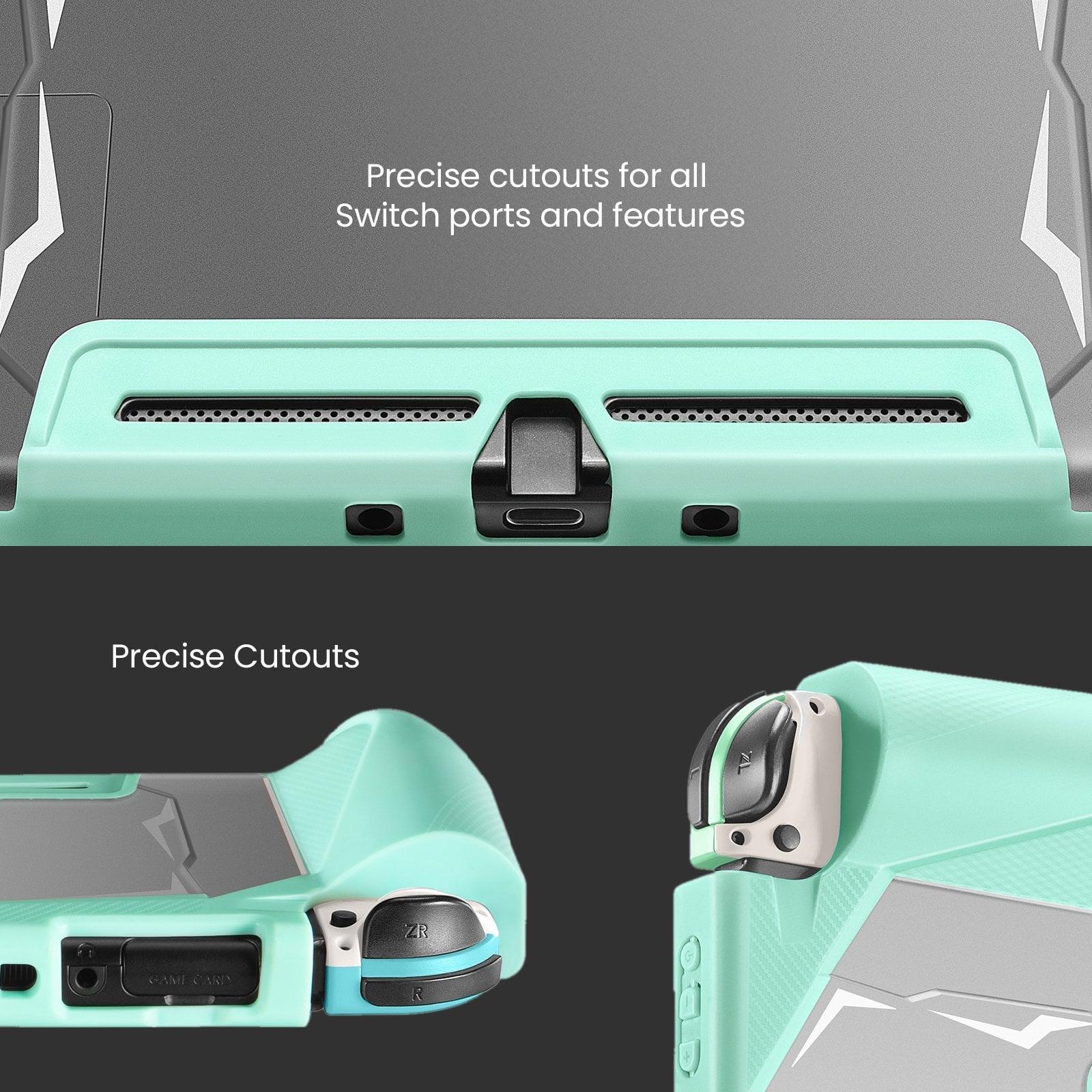 Tomtoc NSW Dockable Grip Case for Nintendo Switch (Turquoise) (A05-020T01) - Image 4