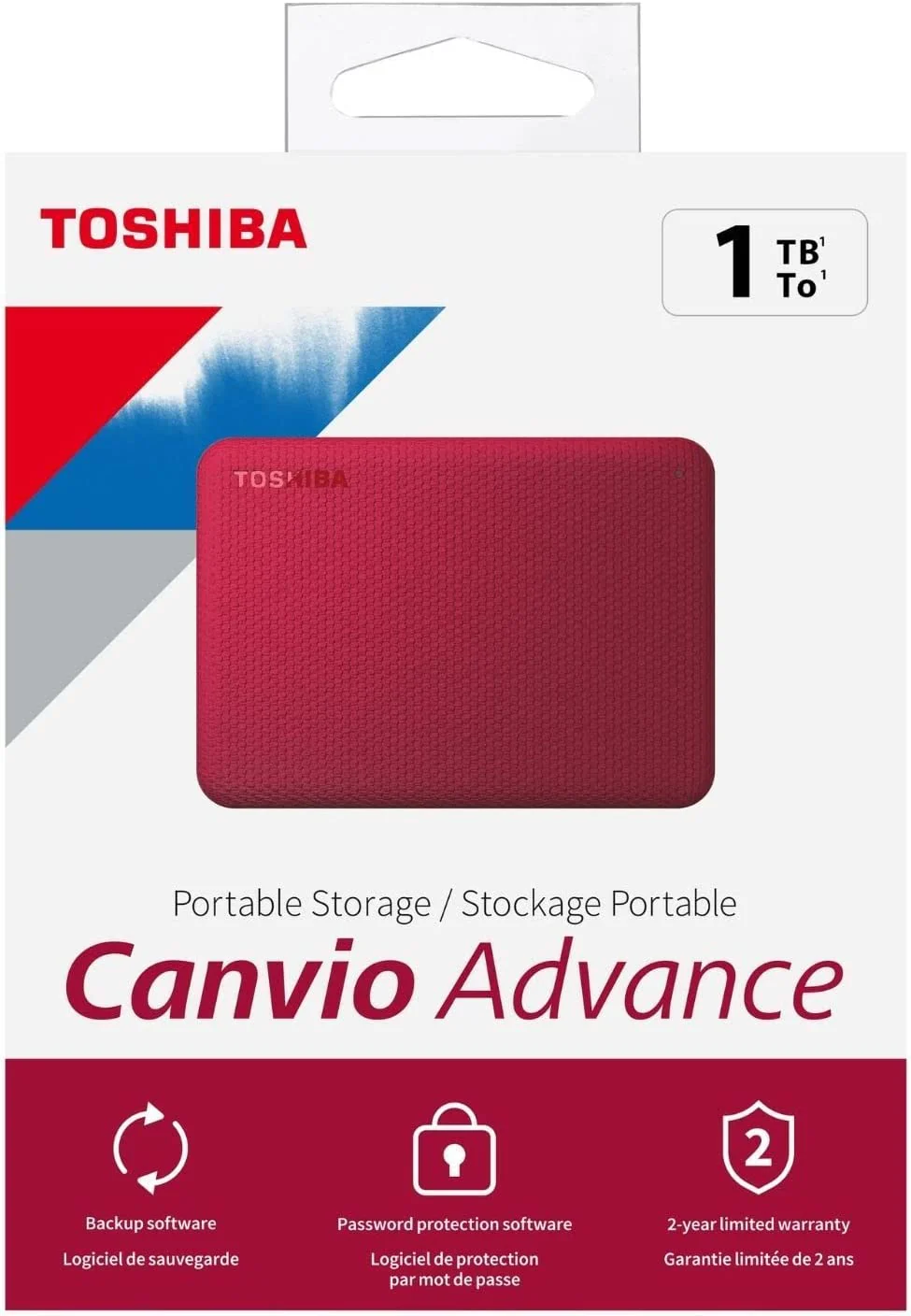 Toshiba Canvio Advance 1TB 2.5" USB 3.2 Portable External Hard Drive (Red) - Image 10