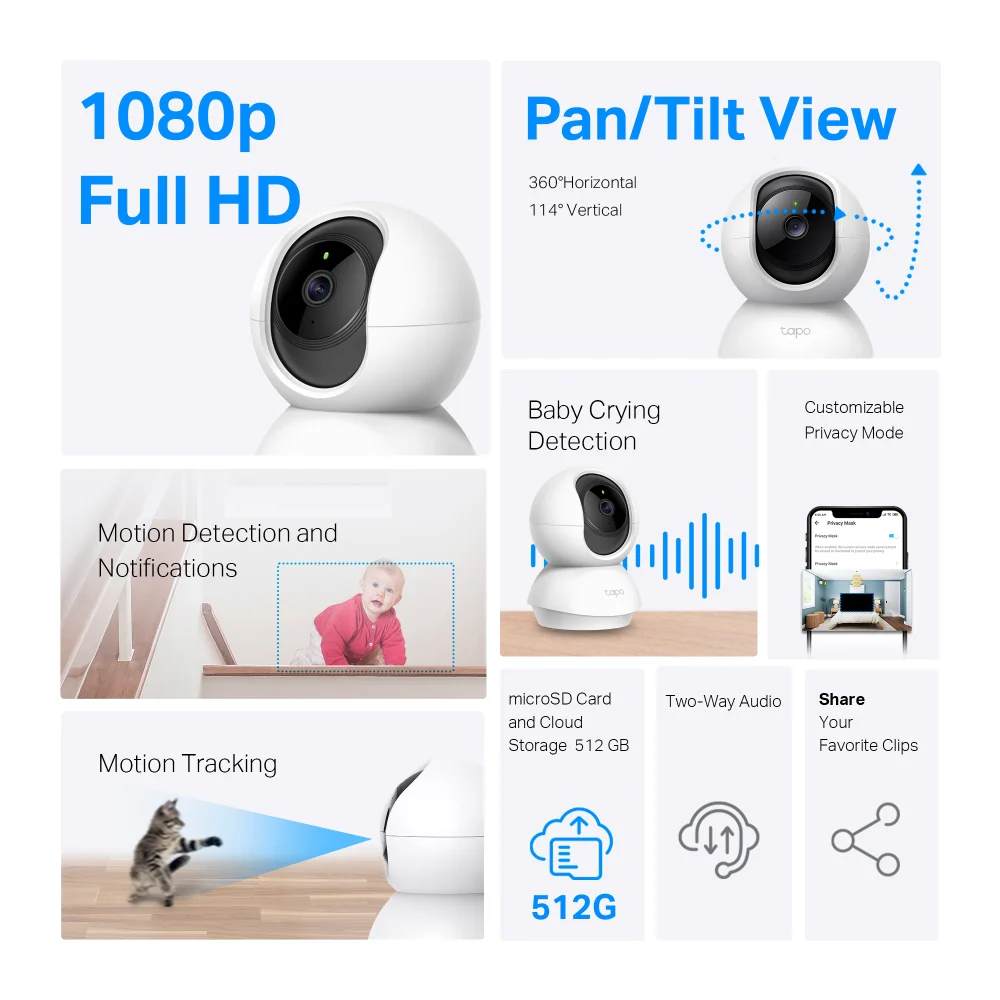 TP-Link Tapo C200C 1080P Pan/Tilt Home Security Wi-fi Camera - Image 6