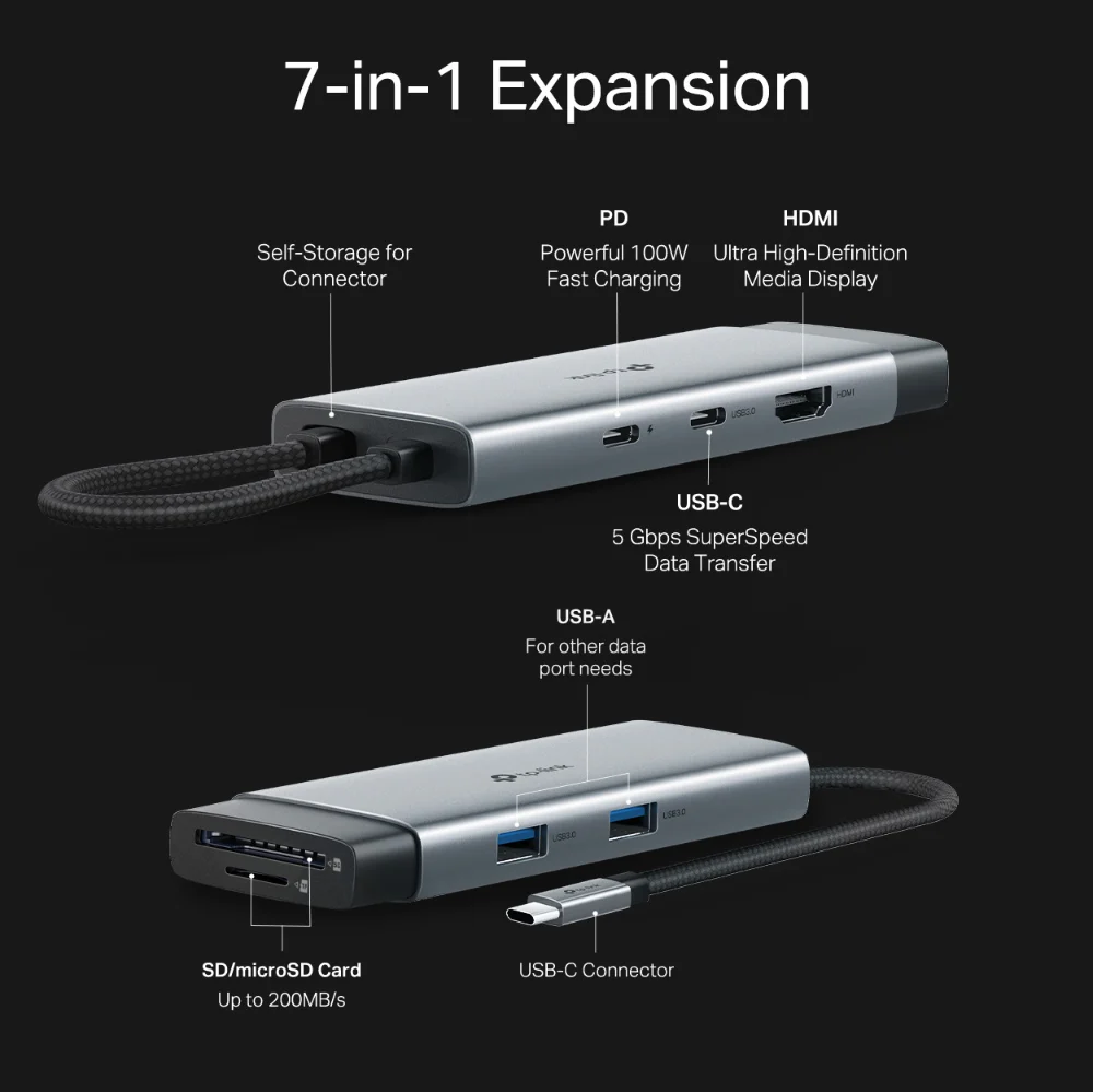 TP-Link UH7020C USB Type-C 7-in-1 Hub - Image 8