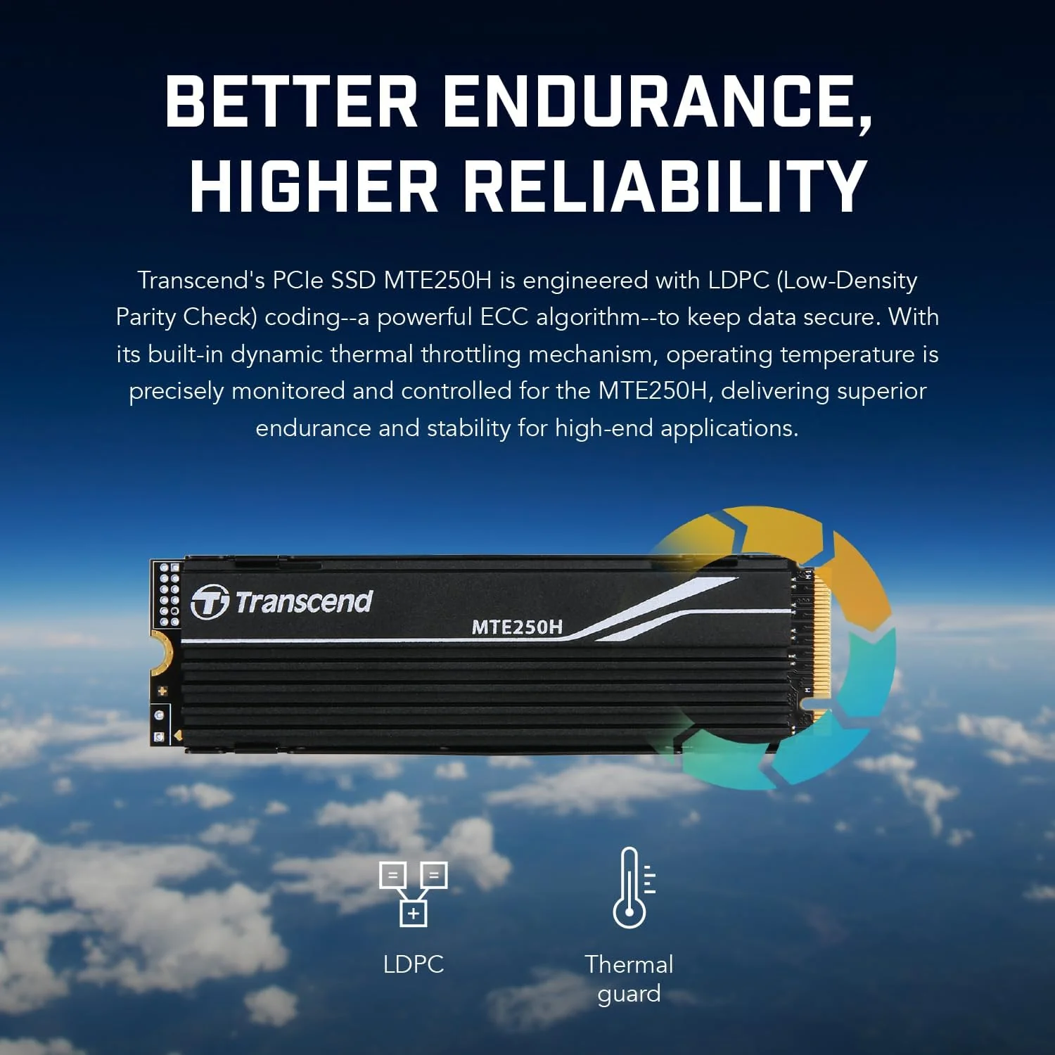 Transcend 250H M.2 2280 NVMe PCIe Gen4 x4 Internal Gaming SSD with Metal Heatsink - Compatible with PS5 (1TB, 2TB, 4TB) (TS1TMTE250H, TS2TMTE250H, TS4TMTE250H) - Image 6