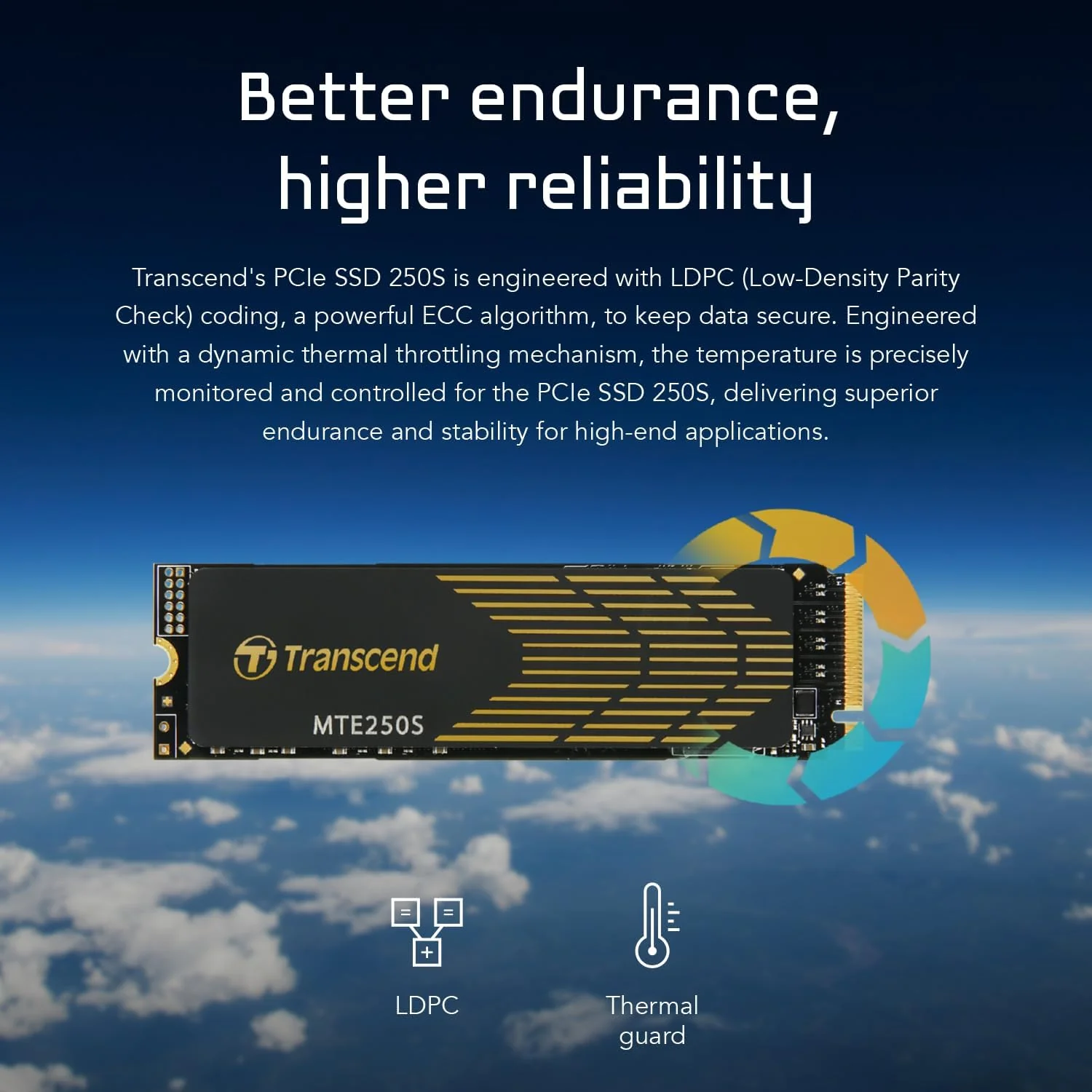 Transcend 250S M.2 2280 NVMe PCIe Gen4 x4 Internal Gaming SSD with Graphene Heatsink - Compatible with PS5 (1TB, 2TB, 4TB) - Image 3