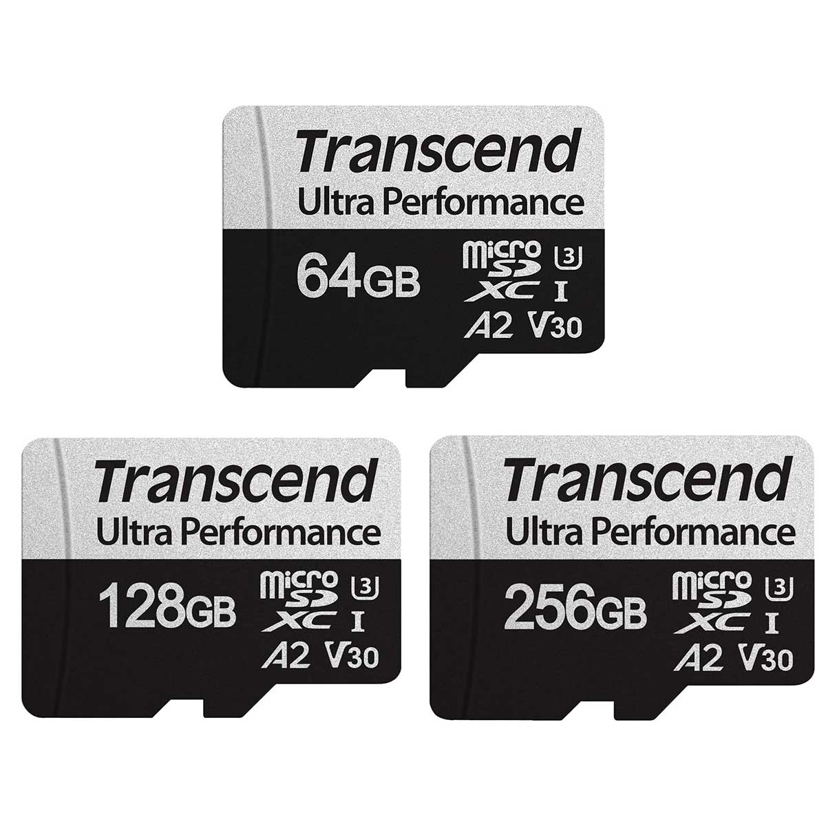 Transcend 340S Ultra Performance MicroSDXC UHS-I U3 V30 A2 160MB/S Read Memory Card For Gaming & App With SD Adapter (64GB, 128GB, 256GB)
