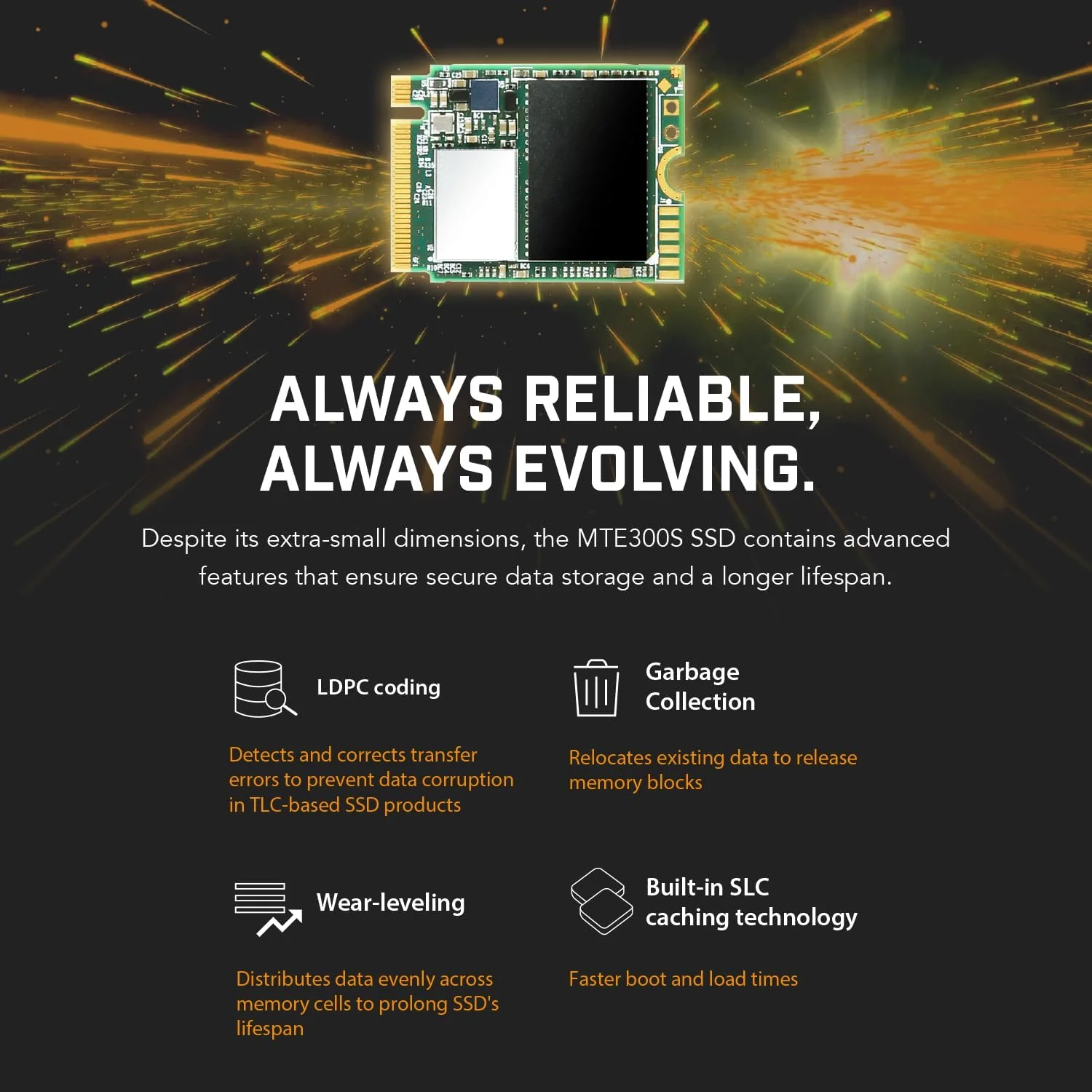 Transcend M.2 2230 PCIE Gen 3 X4 3D NAND NVME SSD (256GB, 512GB, 1TB) (TS256GMTE300S, TS512GMTE300S, TS1TMTE300S) - Image 8