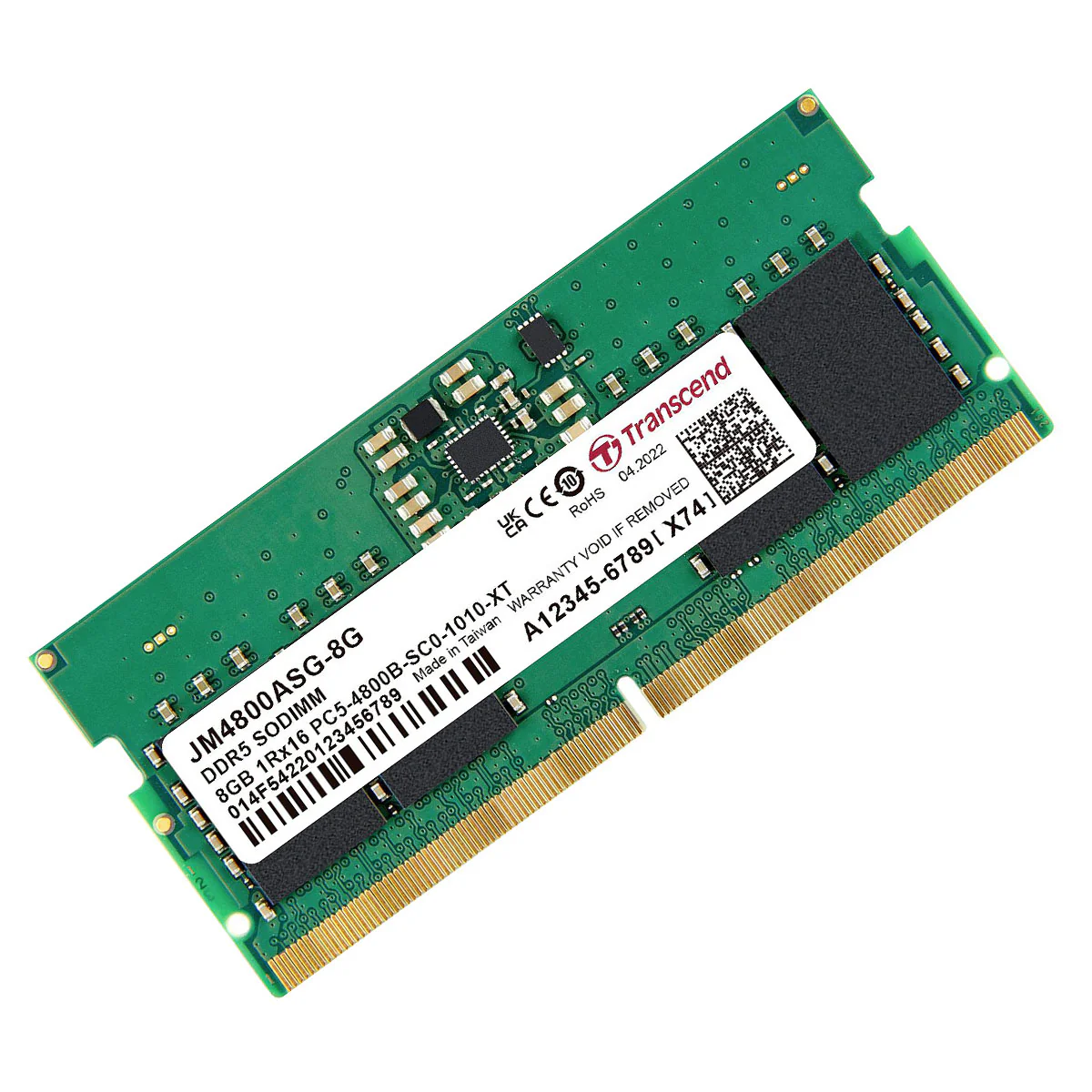 Transcend Jetram 8GB DDR5 4800MHZ CL40 SODIMM (JM4800ASG-8G) - Image 2