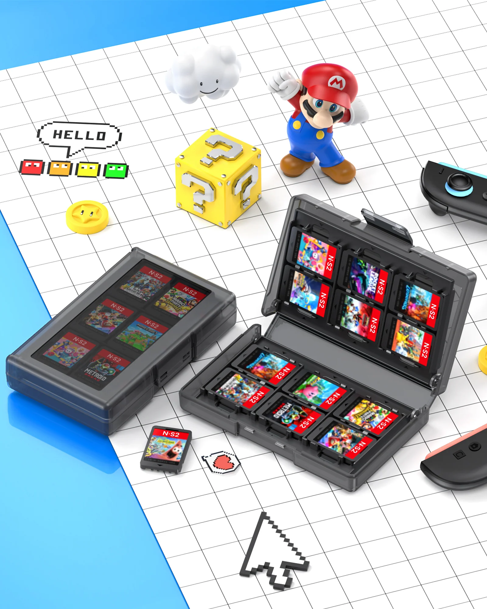 Transnovo 24-in-1 Game Card Storage Case for Nintendo Switch 2 (Transparent Black) (NS2-CC01) - Image 6