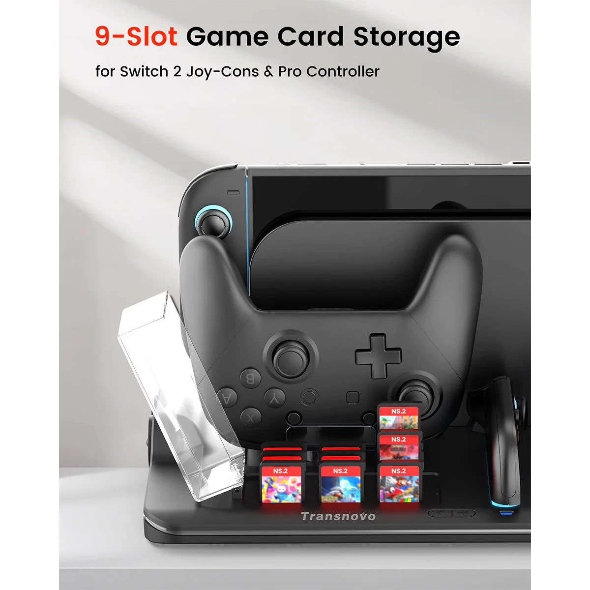 Transnovo Multi-Functional RGB Charging Dock Station for 4 Joy-Con Controller with Cooling Fan & 9 Game Card Slot for Nintendo Switch 2 (Black) (NS2-CG04) - Image 10
