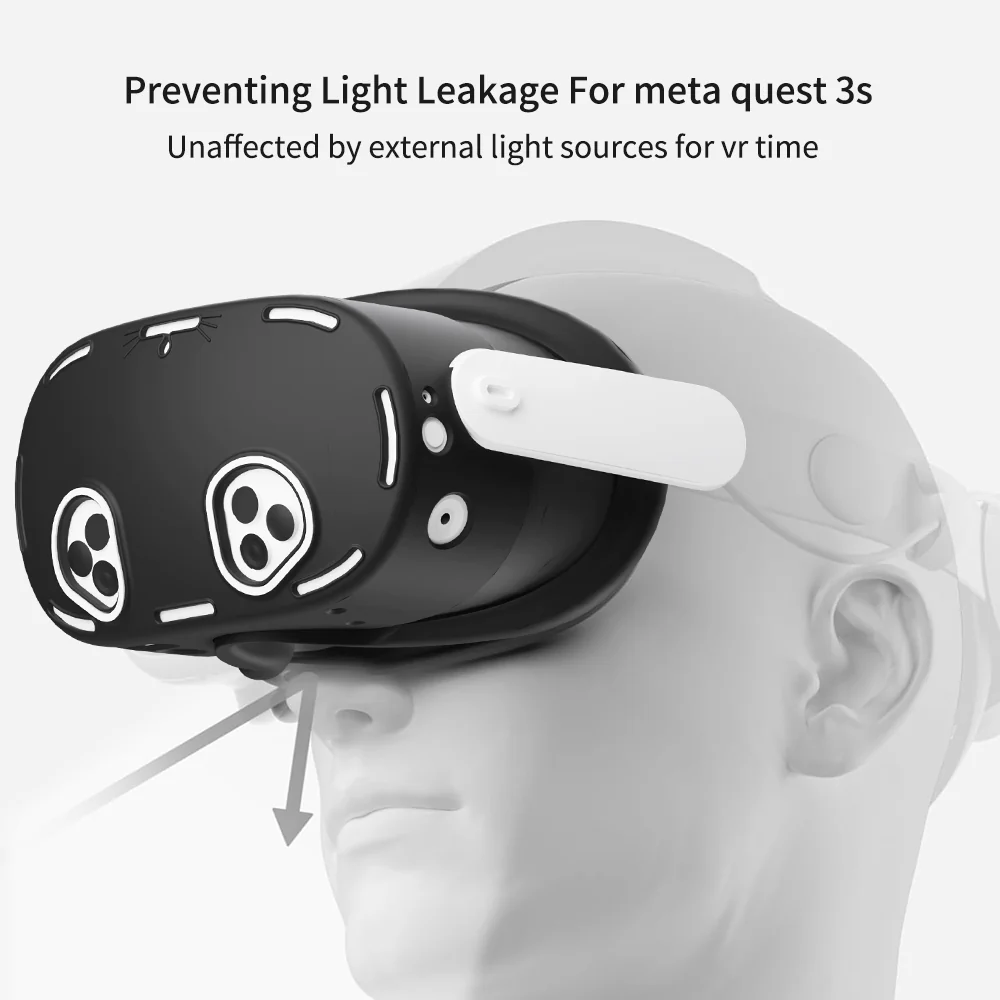 Transnovo RP4 4-in-1 VR Silicon Cover Set for Meta Quest 3S (Black) - Image 5