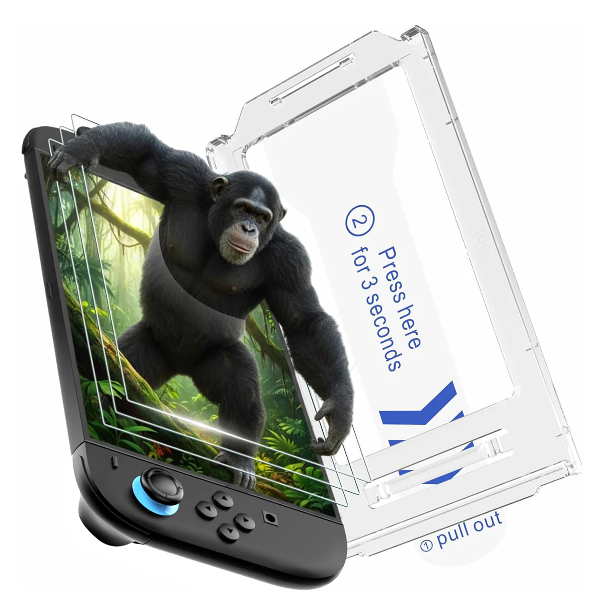 Transnovo Tempered Glass HD Screen Protector 3-Pack with Installation Tool for Nintendo Switch 2 (NS2-SP06-3) - Image 2