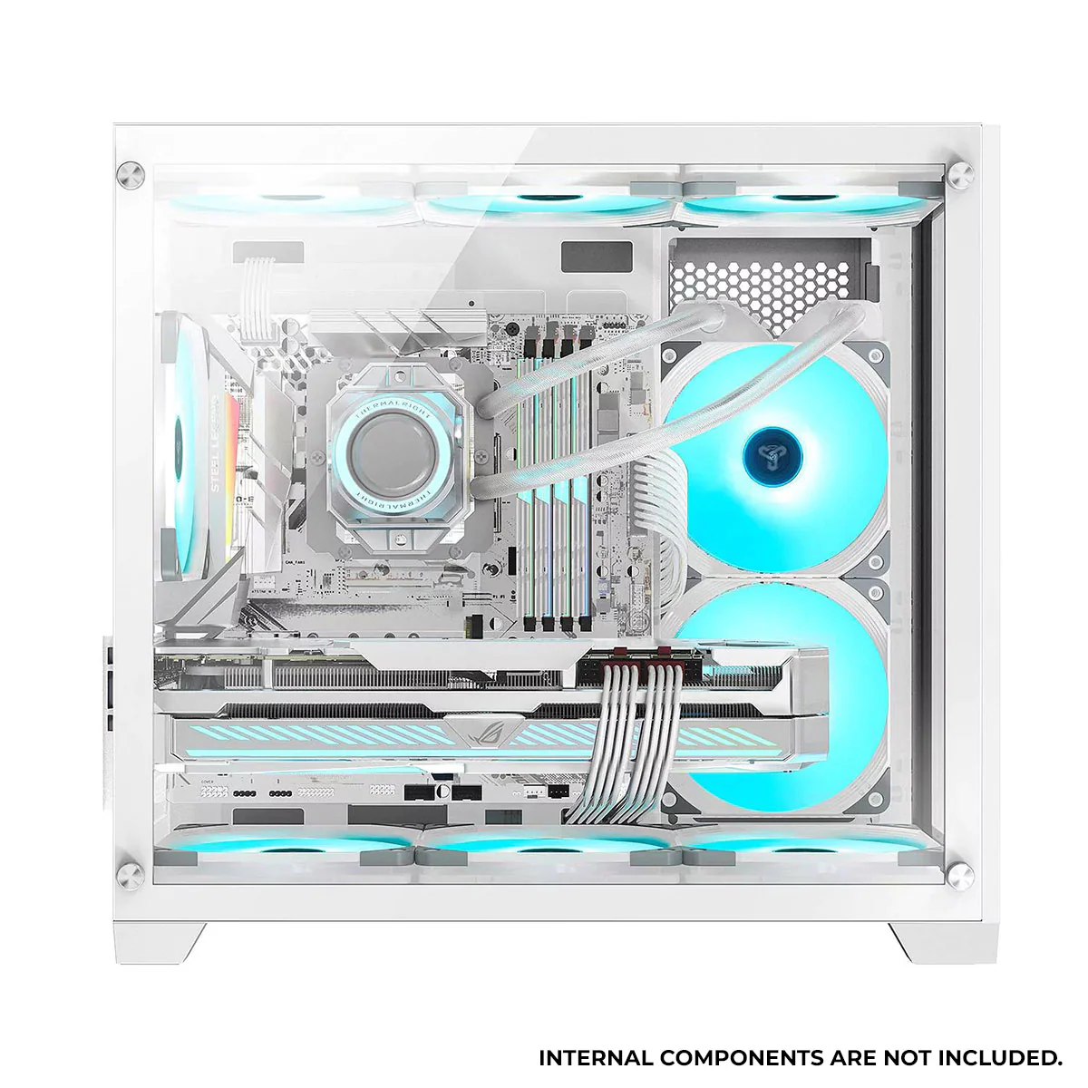 Trendsonic Olaf OL31M Dual Chamber TG Gaming Micro ATX Case (Black, White) - Image 5