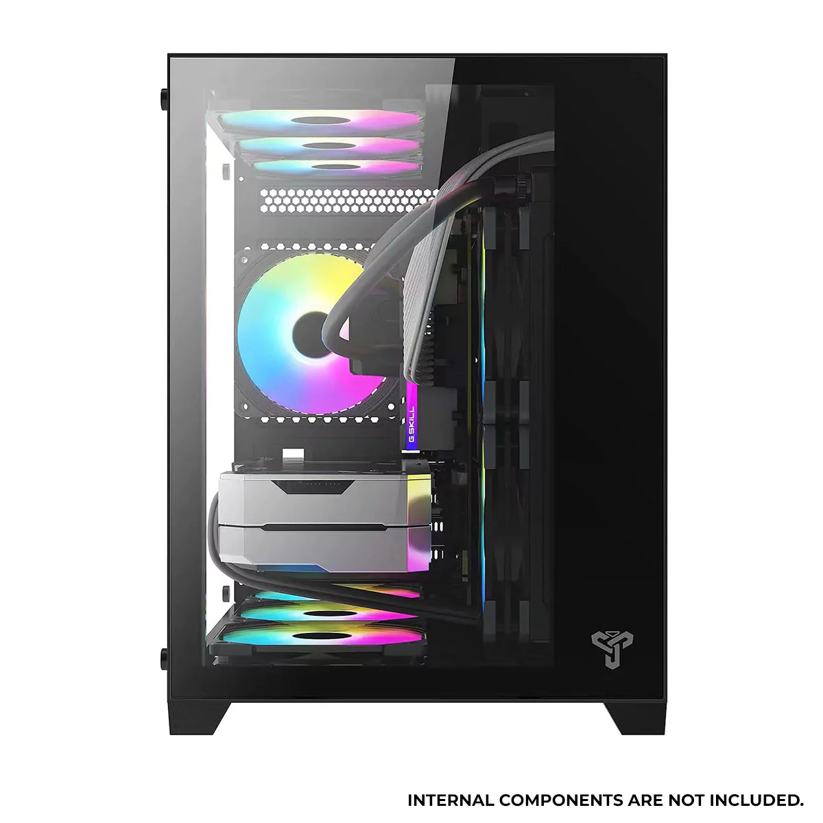 Trendsonic Olaf OL31M Dual Chamber TG Gaming Micro ATX Case (Black, White) - Image 8