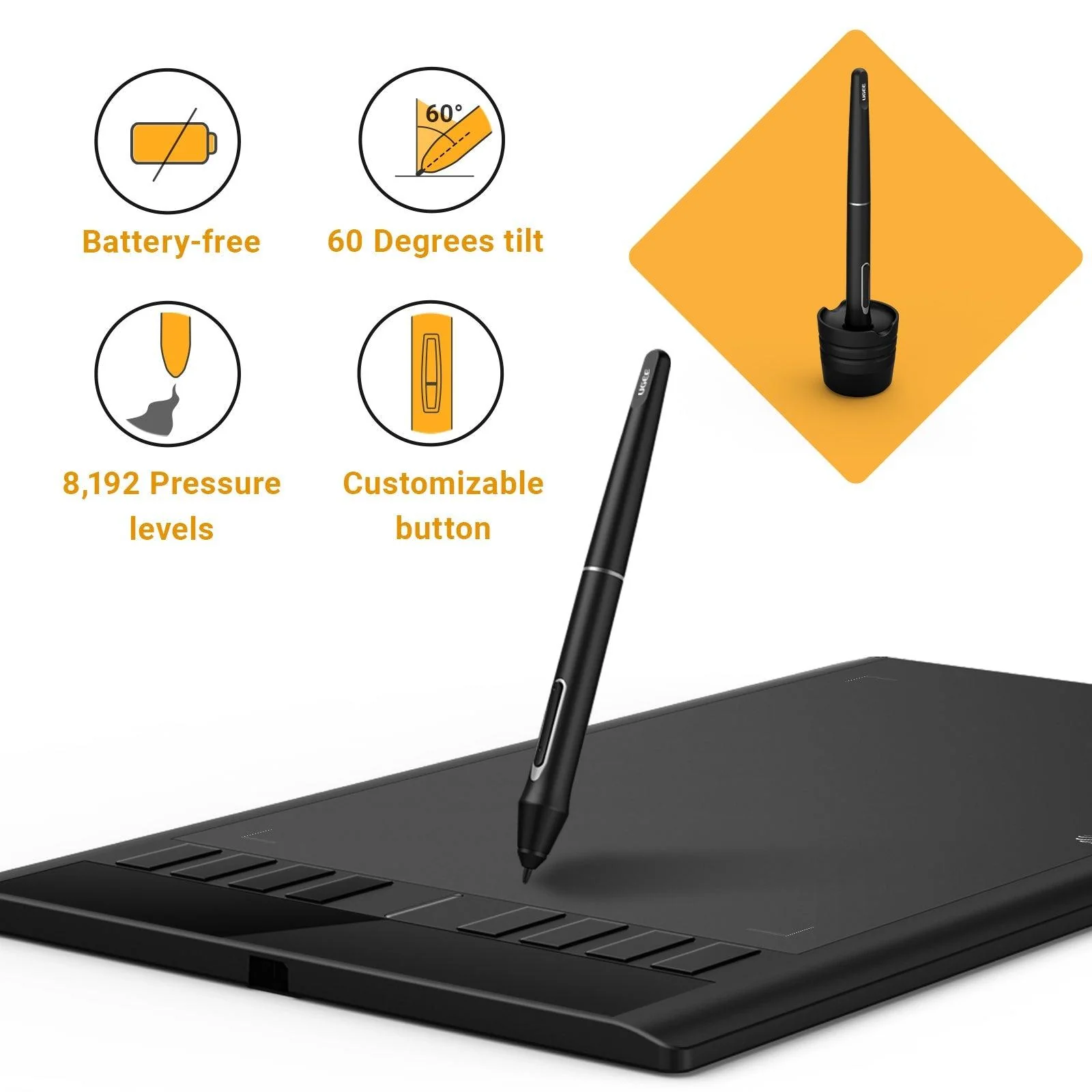 Ugee M708 10" Pen Tablet (Black) - Image 10
