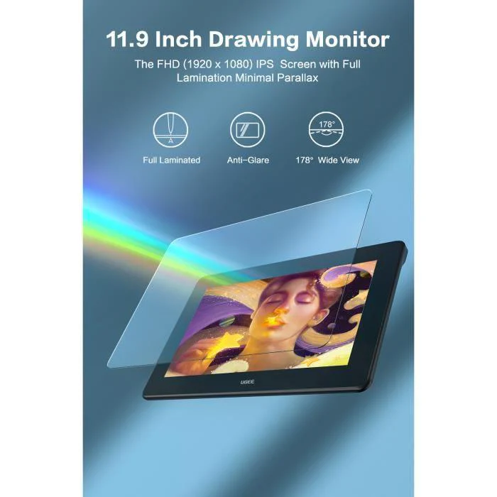 Ugee U1200 11.9" Pen Display Tablet (Black) - Image 3
