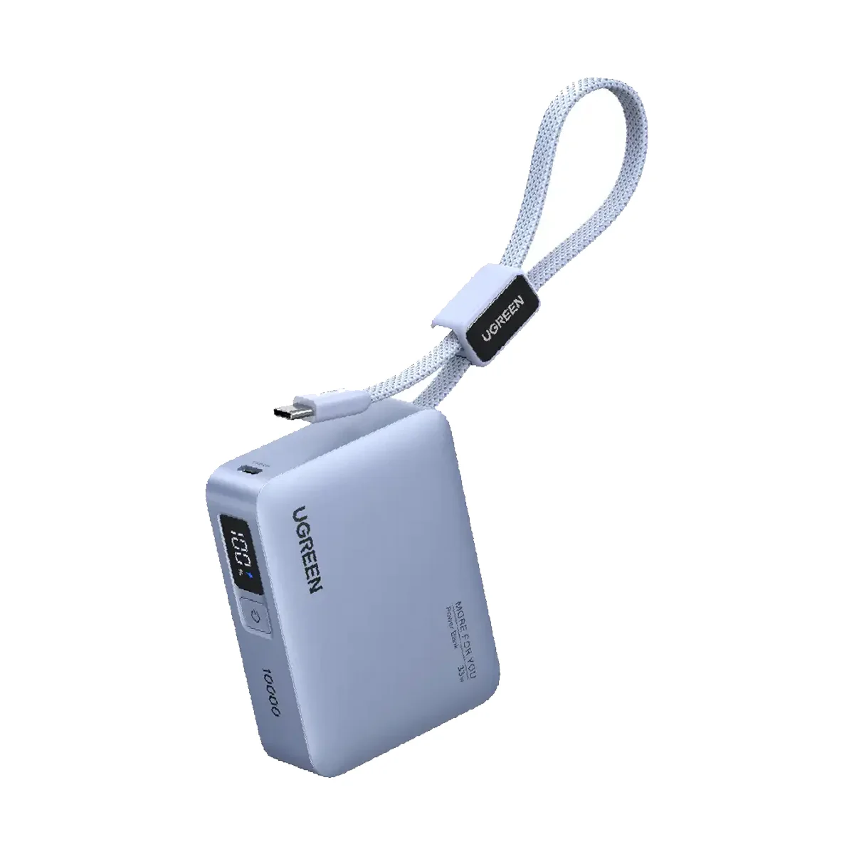Ugreen 10000mAh 33W Fast Charging Power Bank with USB-C Built-In Braided Cable (Space Gray) (PB584/75173B)