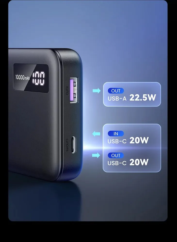 UGreen 10000MAH Mini Quick Charging 20W Power Bank (Black) (PB311/25742) - Image 10