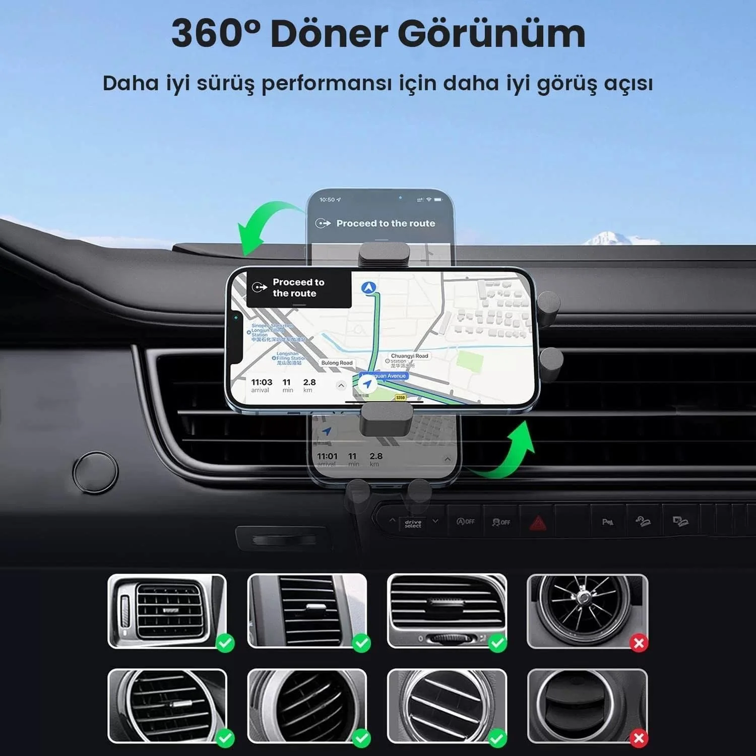 UGreen 15W Auto Lock QI Wireless Charging Car Charger (Black) (CD256/40118) - Image 6
