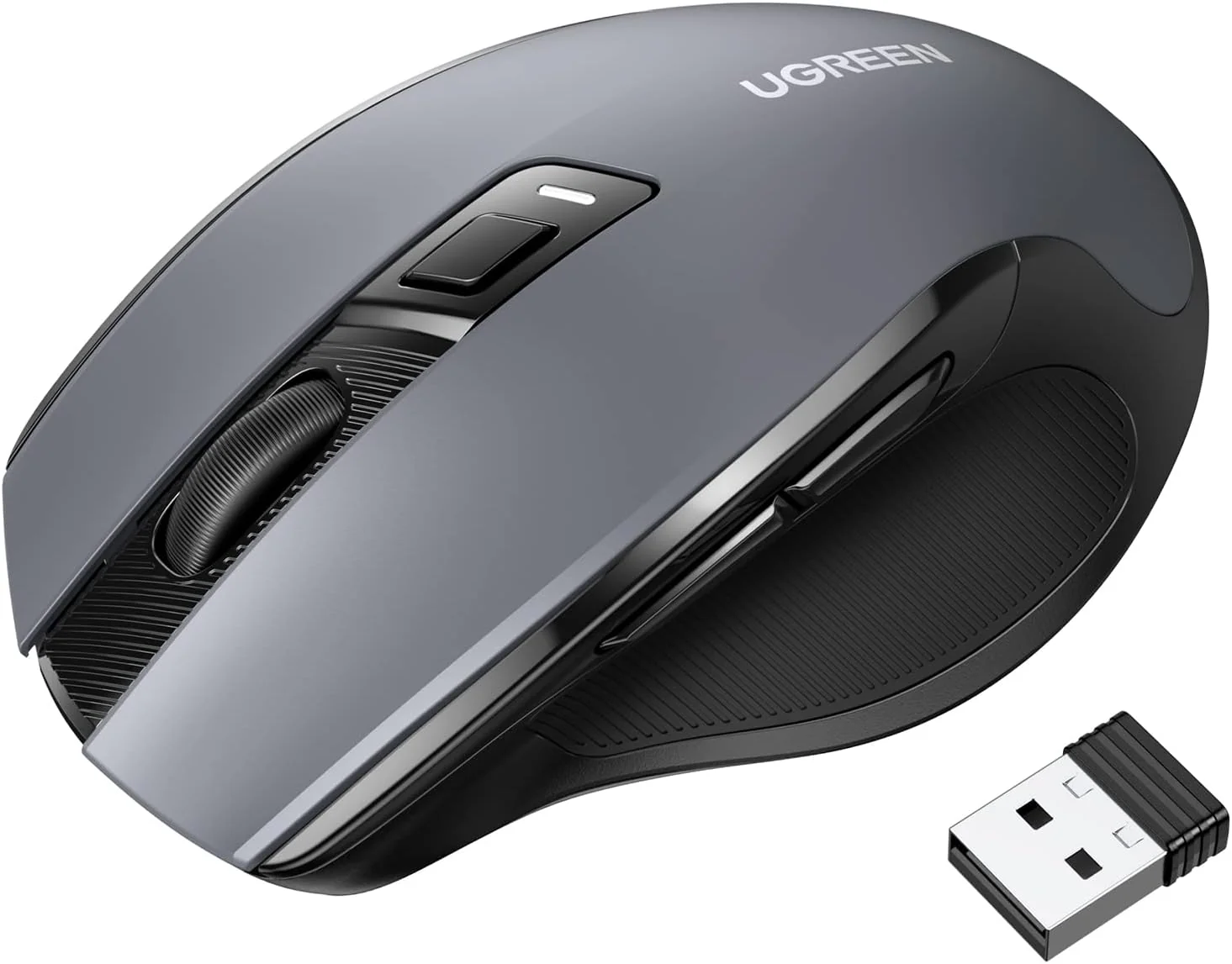 UGreen 2.4 Ghz 4000 DPI Ergonomic Contoured-Shape Wireless Mouse (Black) (MU006/90545) - Image 2
