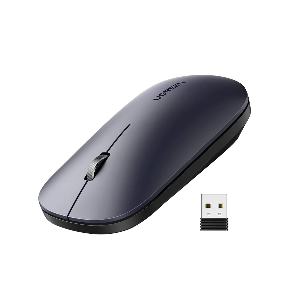 UGreen 2.4GHZ & BT Portable Wireless Mouse (Black, Grey) - Image 2