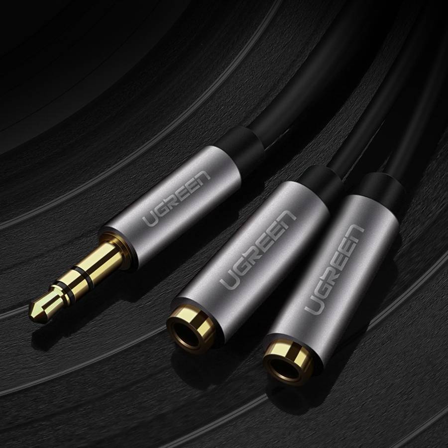 UGreen 3.5mm AUX Stereo Audio Splitter Cable With Braid 20cm (Black) (AV123/10532) - Image 8