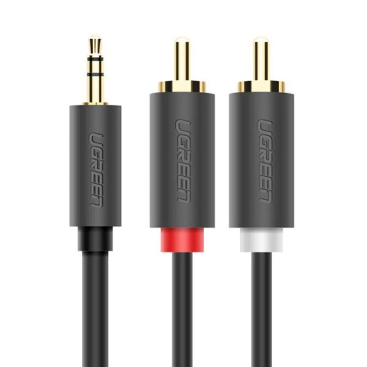 Ugreen 3.5mm Male To 2 RCA Male Audio Cable - Gray (1M, 1.5M, 2M, 3M, 5M) (AV102/10772, 10511, 10510, 10512, 10513)