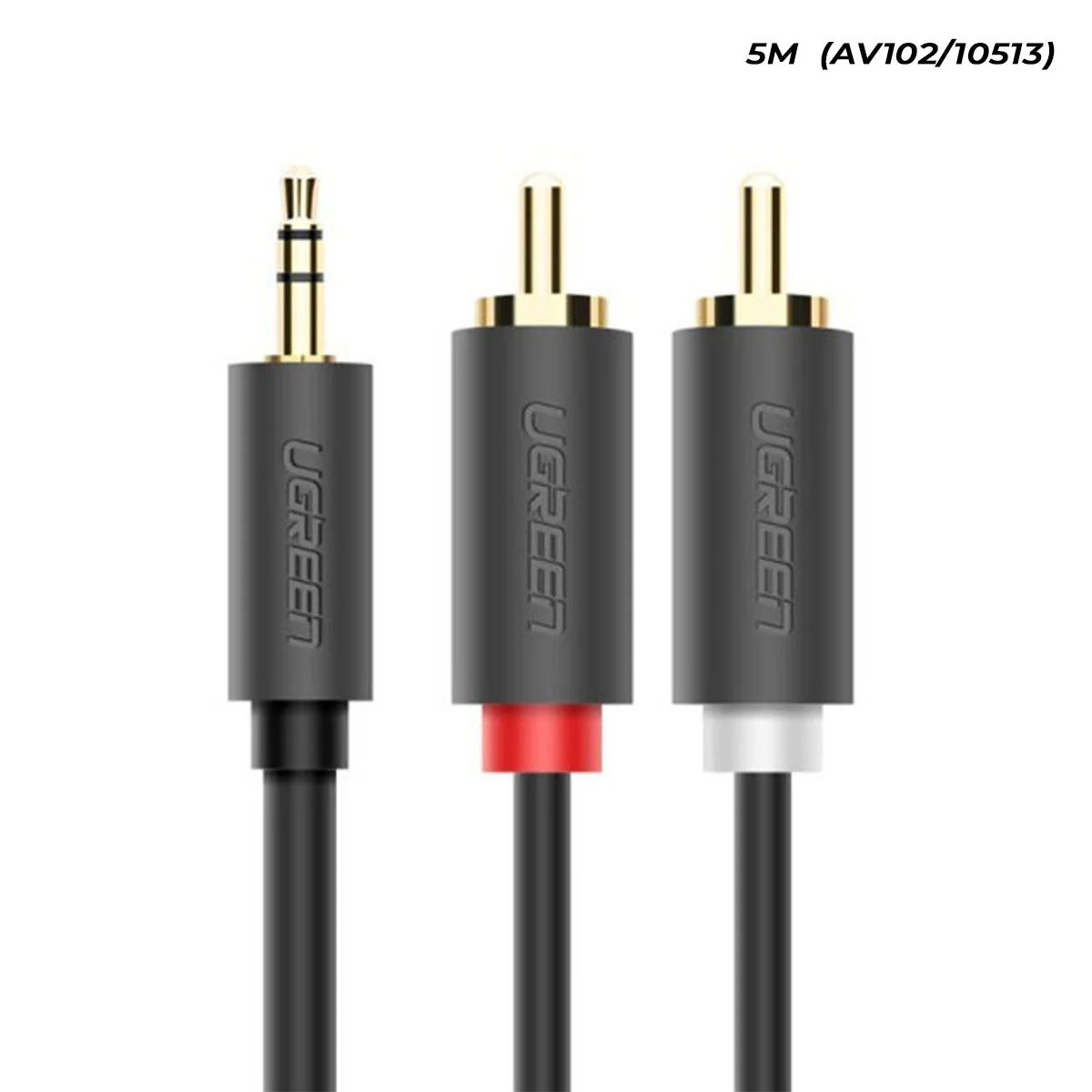 Ugreen 3.5mm Male To 2 RCA Male Audio Cable - Gray (1M, 1.5M, 2M, 3M, 5M) (AV102/10772, 10511, 10510, 10512, 10513) - Image 6