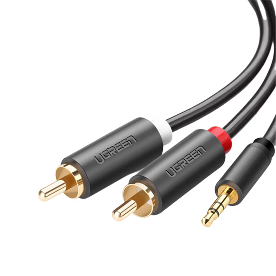 Ugreen 3.5mm Male To 2 RCA Male Audio Cable - Gray (1M, 1.5M, 2M, 3M, 5M) (AV102/10772, 10511, 10510, 10512, 10513) - Image 7