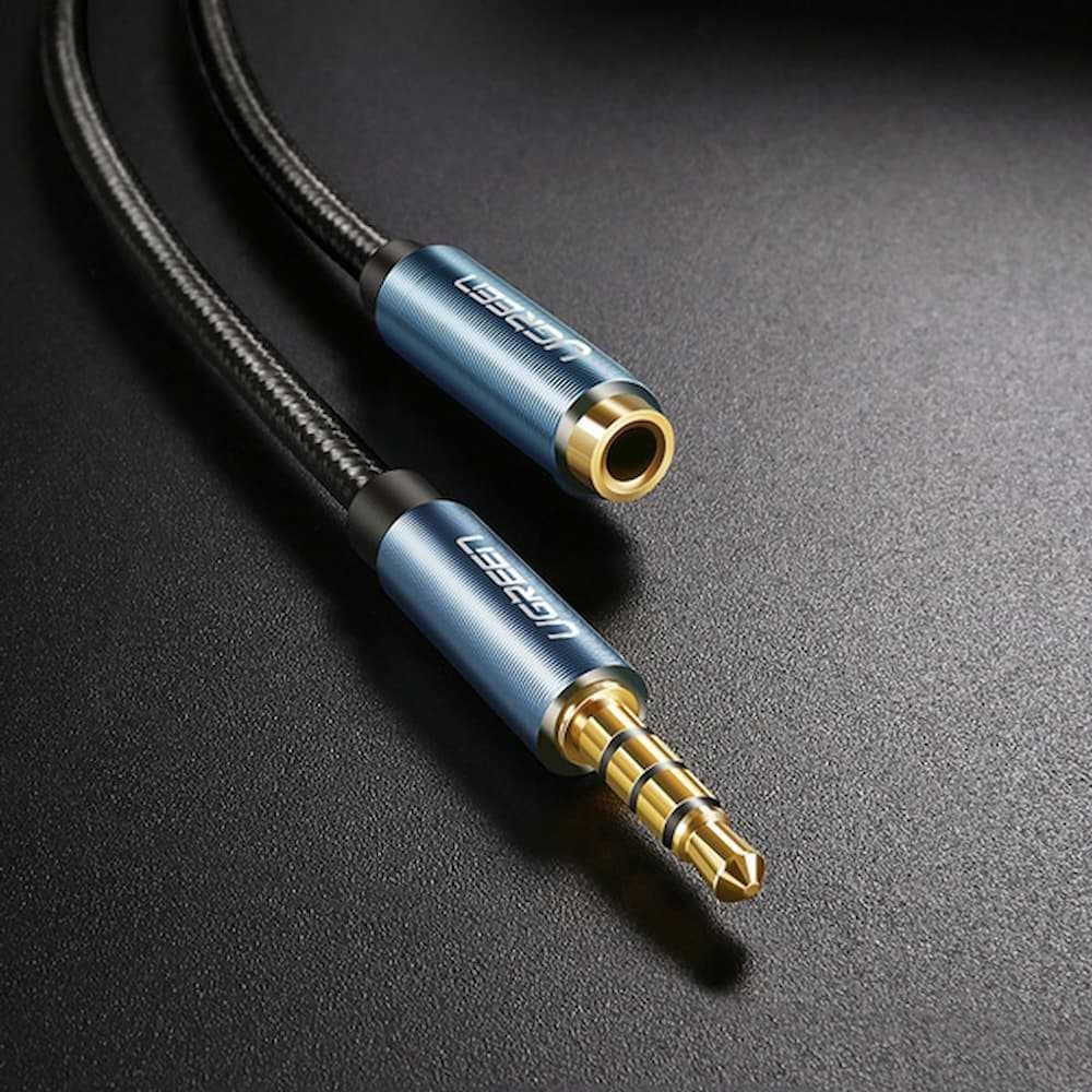 UGreen 3.5mm Male To 3.5mm Female Extension Braid Cable - 2m (Black) (AV118/40675) - Image 3