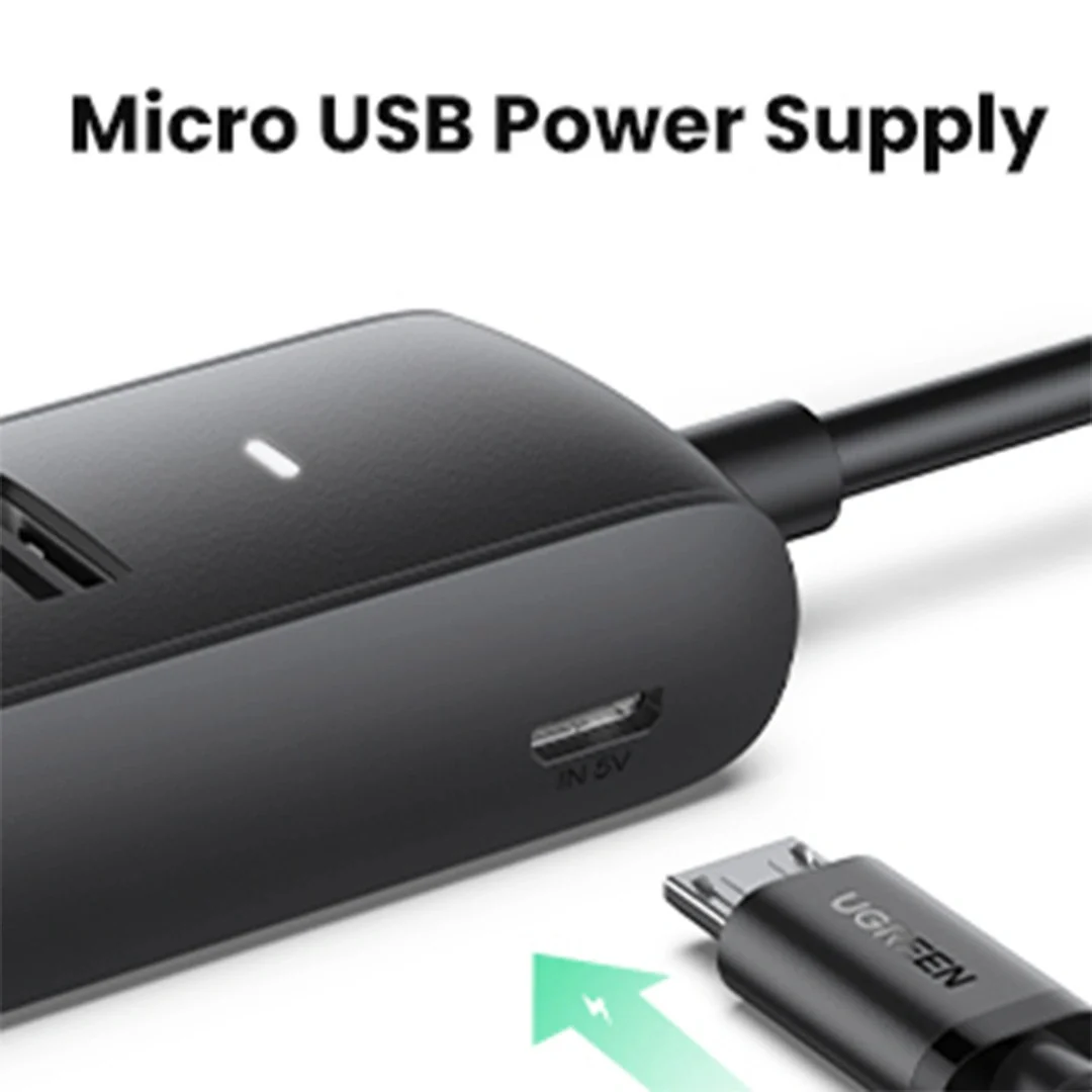 Ugreen 4-Port USB 3.0 Hub - 0.25m (Black) (CM416/10915) - Image 5