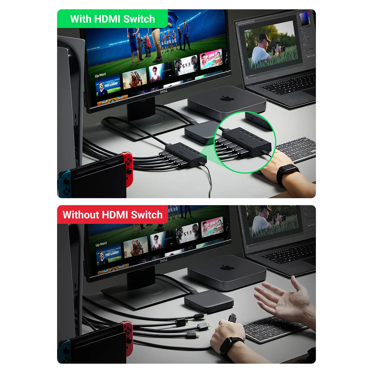 Ugreen 5-in-1 HDMI 2.0 Switcher (Black) (CM568/90512) - Image 7