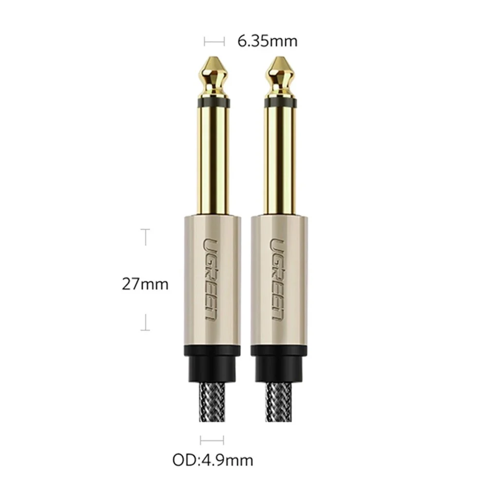 Ugreen 6.5mm Male to 6.5mm Male Audio Cable - 2m (Gray) (AV128/10638) - Image 2