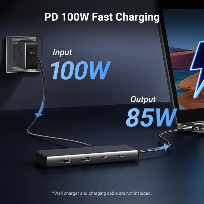 Ugreen 8-in-1 USB-C Hub - USB-C to 2xUSB-A 3.2 + 2xUSB-C 3.2 + 2xHDMI + DP + PD (CM639/35625) - Image 7