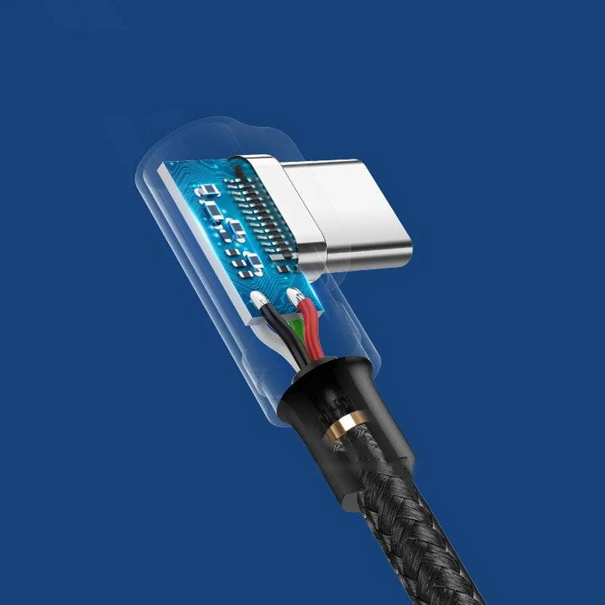 Ugreen Angled USB-C Male to Angled USB 2.0 A Male 3A Data Cable (Black) (0.5m, 2m) (US176) - Image 3