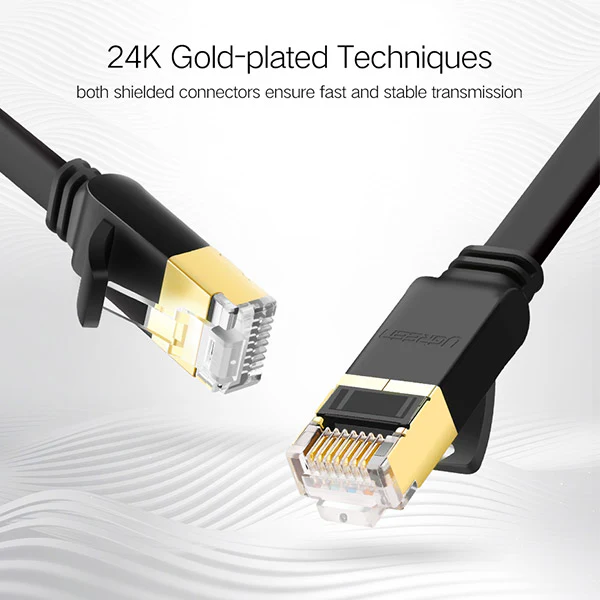 Ugreen Cat 7 U/FTP Flat Ethernet Cable - 10M (Black) (NW106/11265) - Image 4