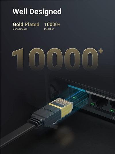 UGREEN Cat 7 U/FTP Flat Ethernet Cable 1M (Black) (NW106/11260) - Image 2