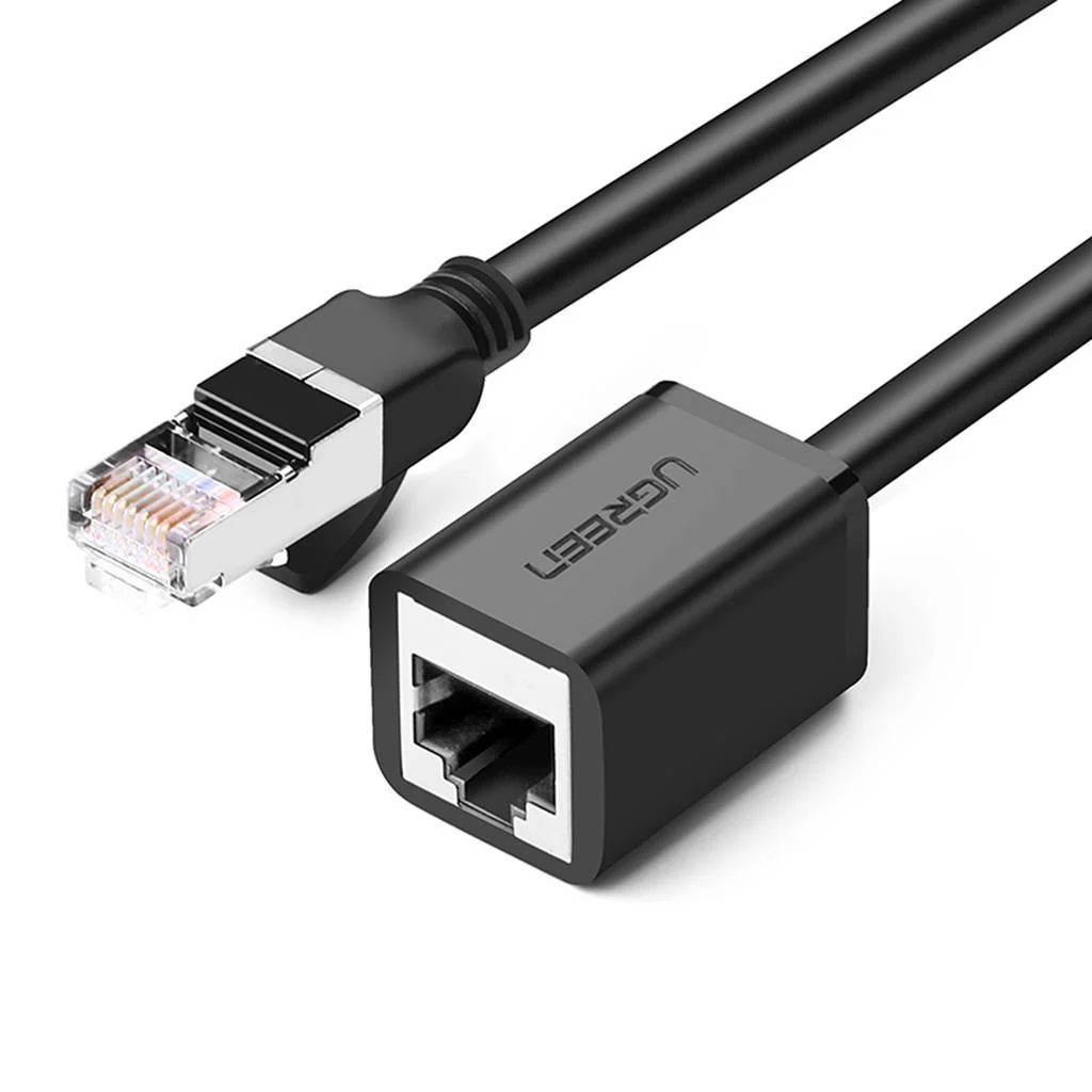 Ugreen Cat6 F/UTP Male to Female Ethernet Extension Cable - 1m (Black) (NW112/11279)