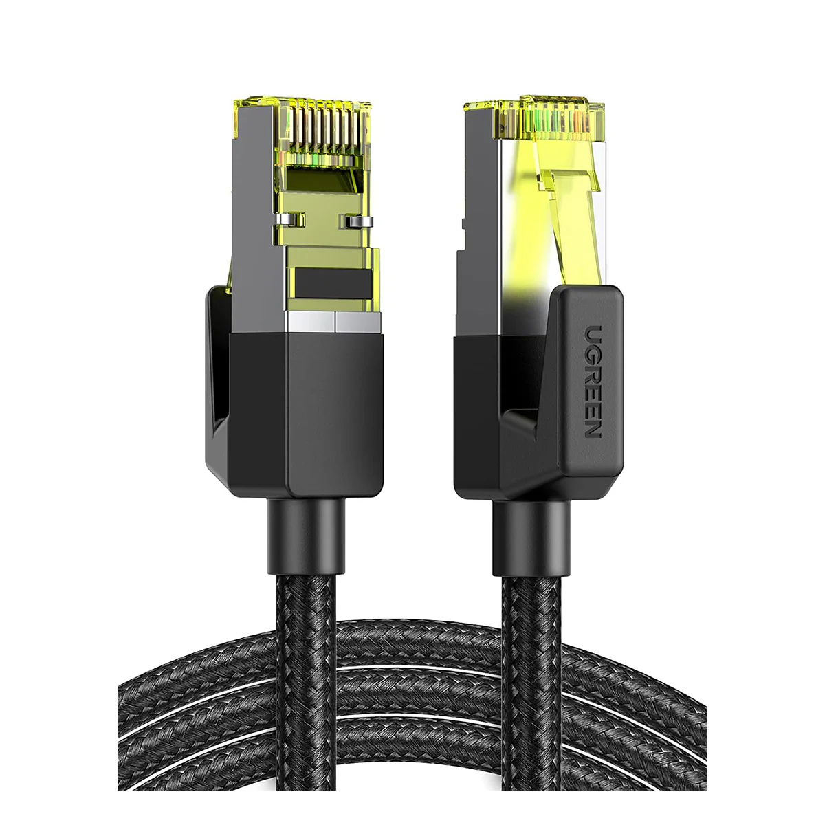 Ugreen Cat7 F/FTP Round Ethernet Braided Pure Copper Cable - (Black) (0.5m, 1m, 2m, 3m, 10m) - Image 2
