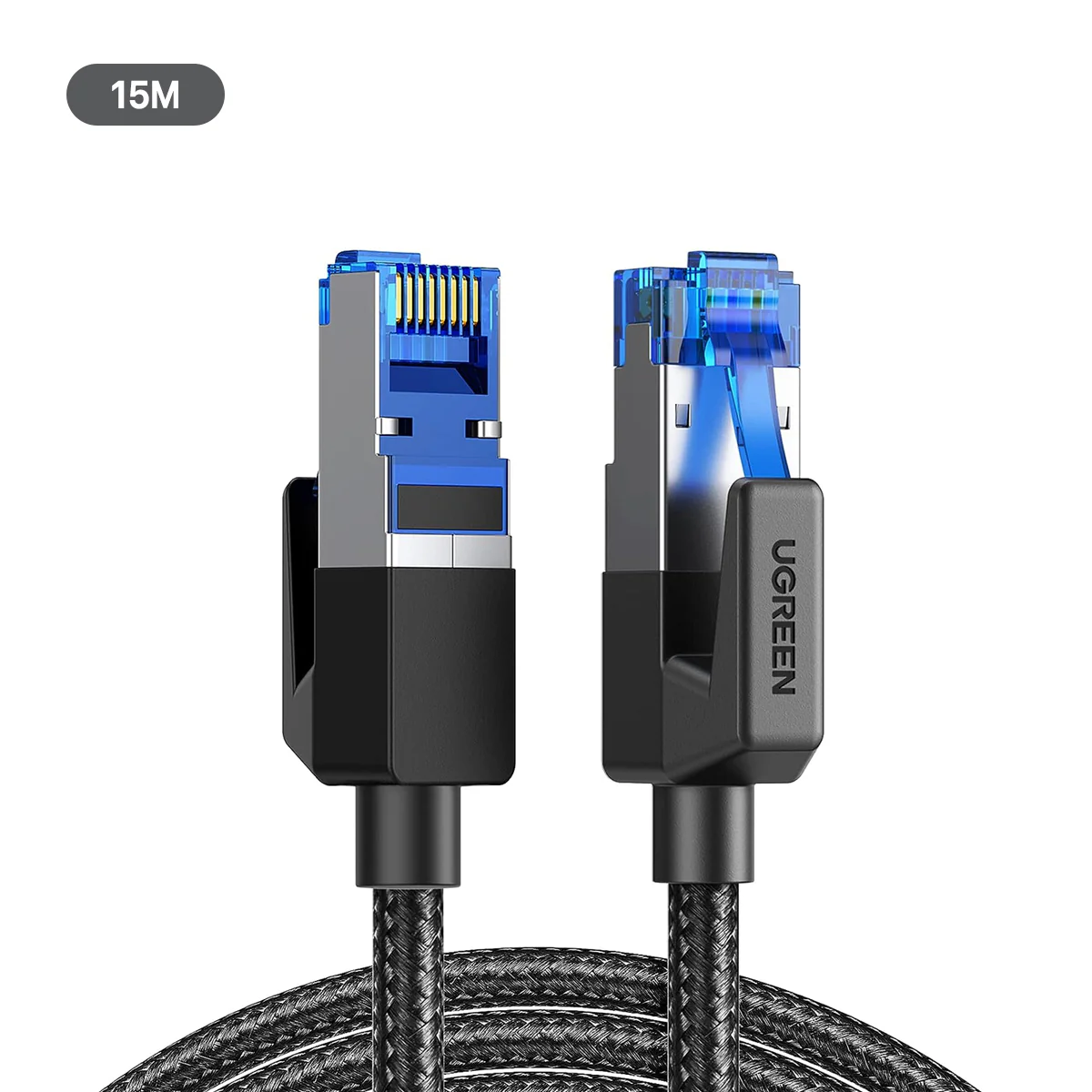 Ugreen Cat8 Pure Copper Round Ethernet Braided Cable - 2m, 3m, 15m (Black) (NW153) - Image 10