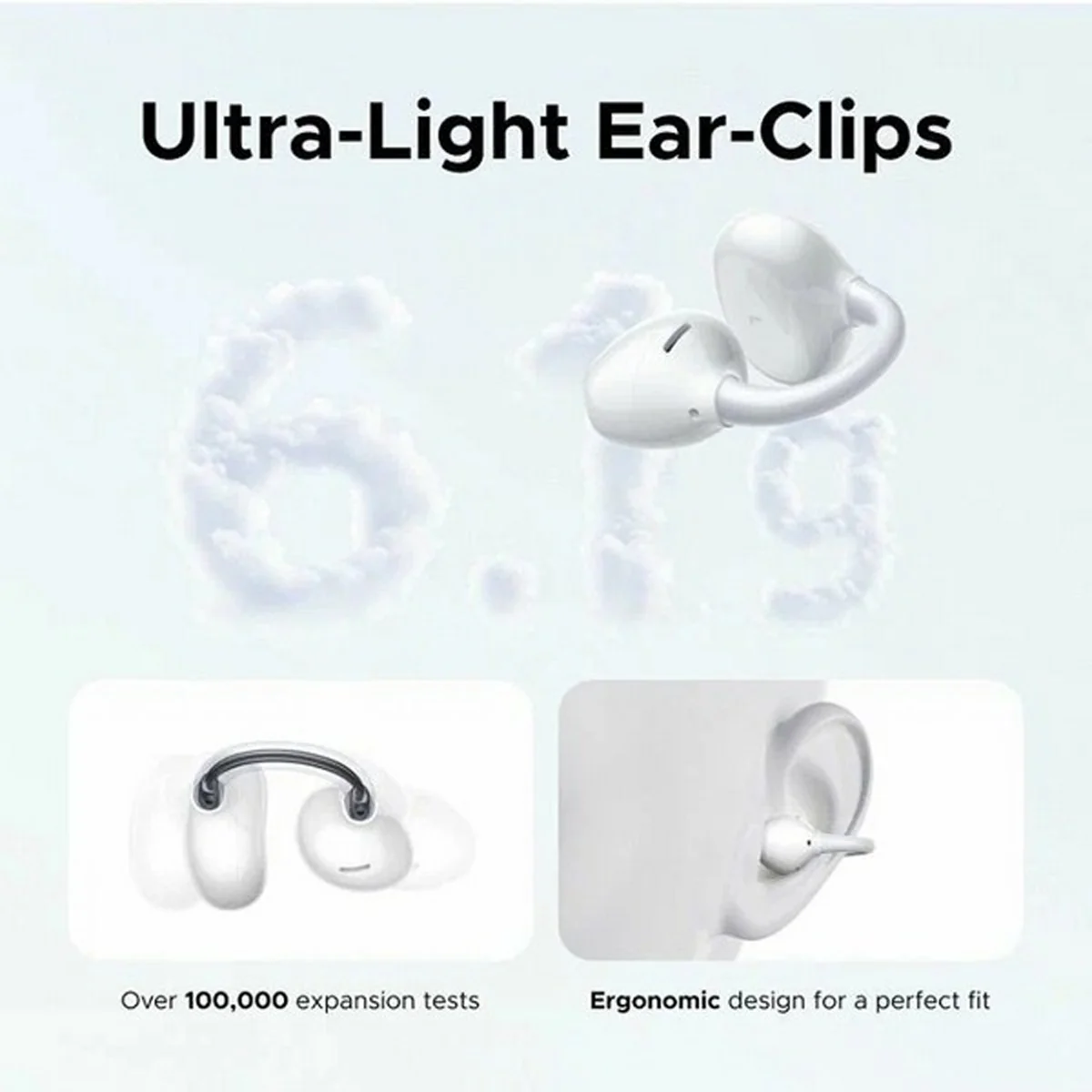 Ugreen ClipBuds Pro Hybrid Active Noise-Cancelling Earbud (Black, Silvery White, White) (WS218/85185, WS218/85911, WS218/65880) - Image 18