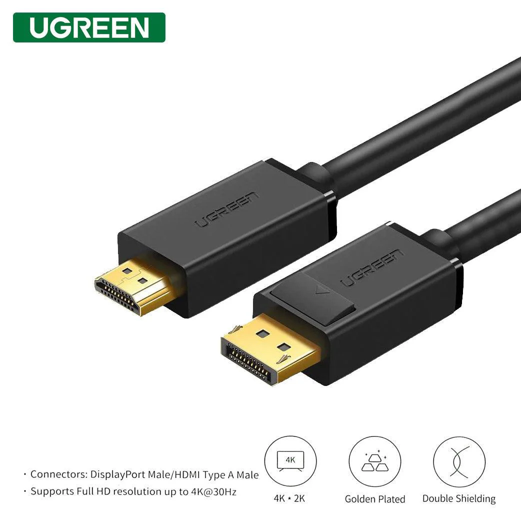 UGREEN DP Male To HDMI Male Cable 1.5m (Black (DP101/10239)