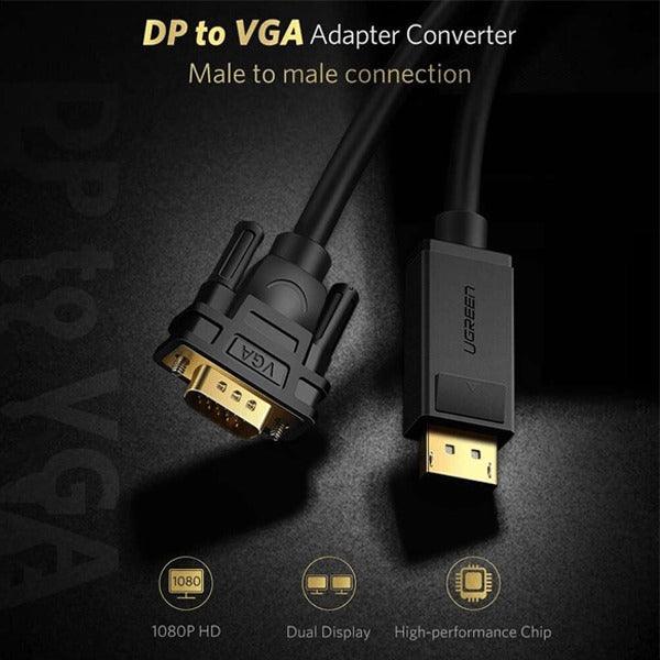 UGREEN DP Male To VGA Male Cable 1.5M (Black) (DP105/10247) - Image 3