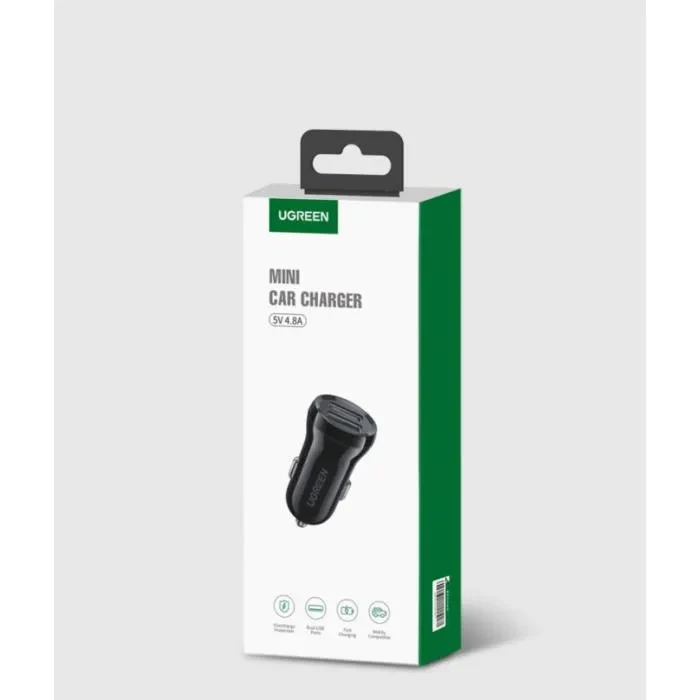 UGreen Dual USB-A 24w Car Charger (Black) (ED018/50875) - Image 2