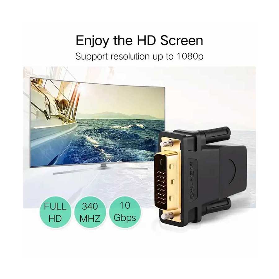 UGreen DVI 24+1 Male To HDMI Female Adapter (Black) (20124/20124) - Image 5