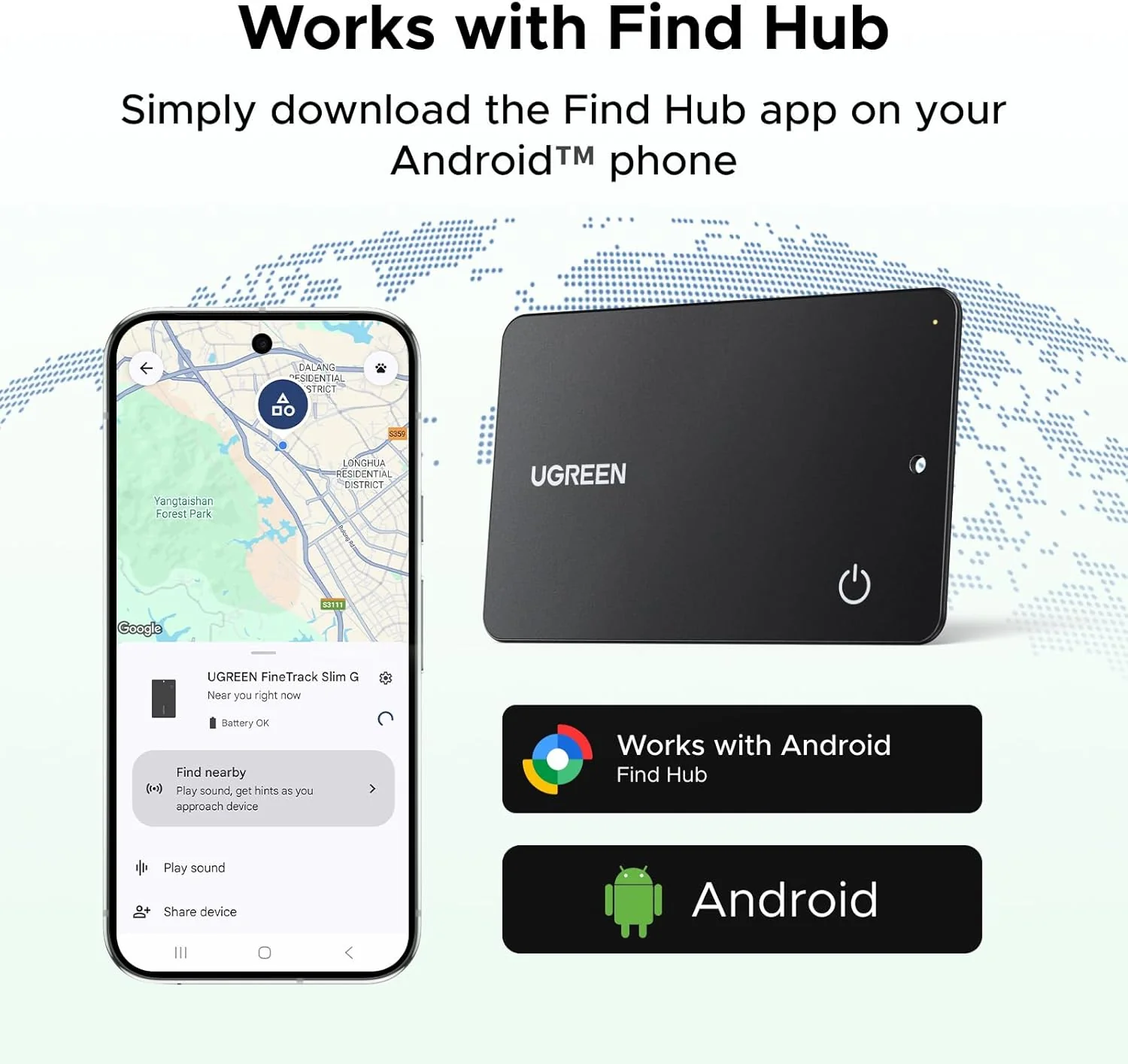 Ugreen Finder Slim Pro for Apple & Google (Black) (CM915/75644) - Image 10