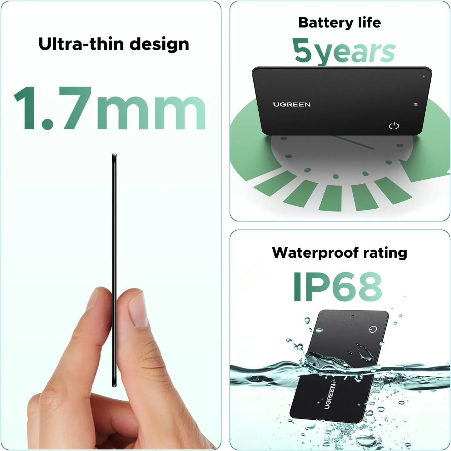 Ugreen Finder Slim Pro for Apple & Google (Black) (CM915/75644) - Image 8