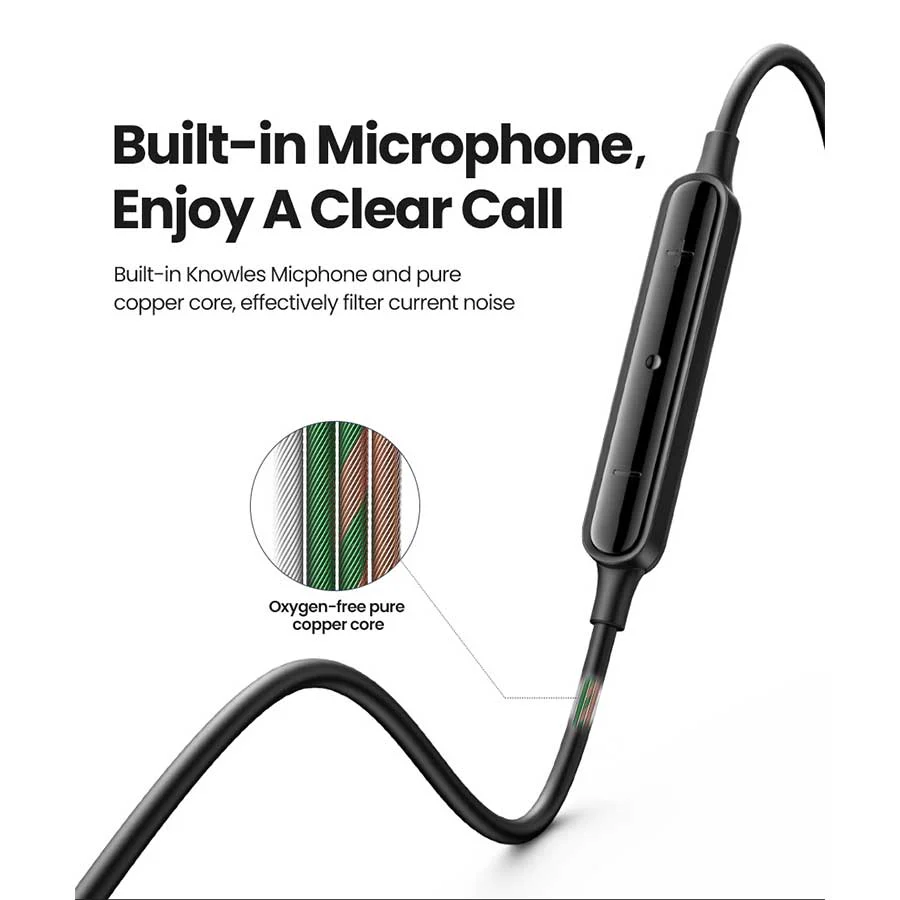 UGreen In-Ear Earphones With 3.5mm Plug (Black) (EP103/30637) - Image 5